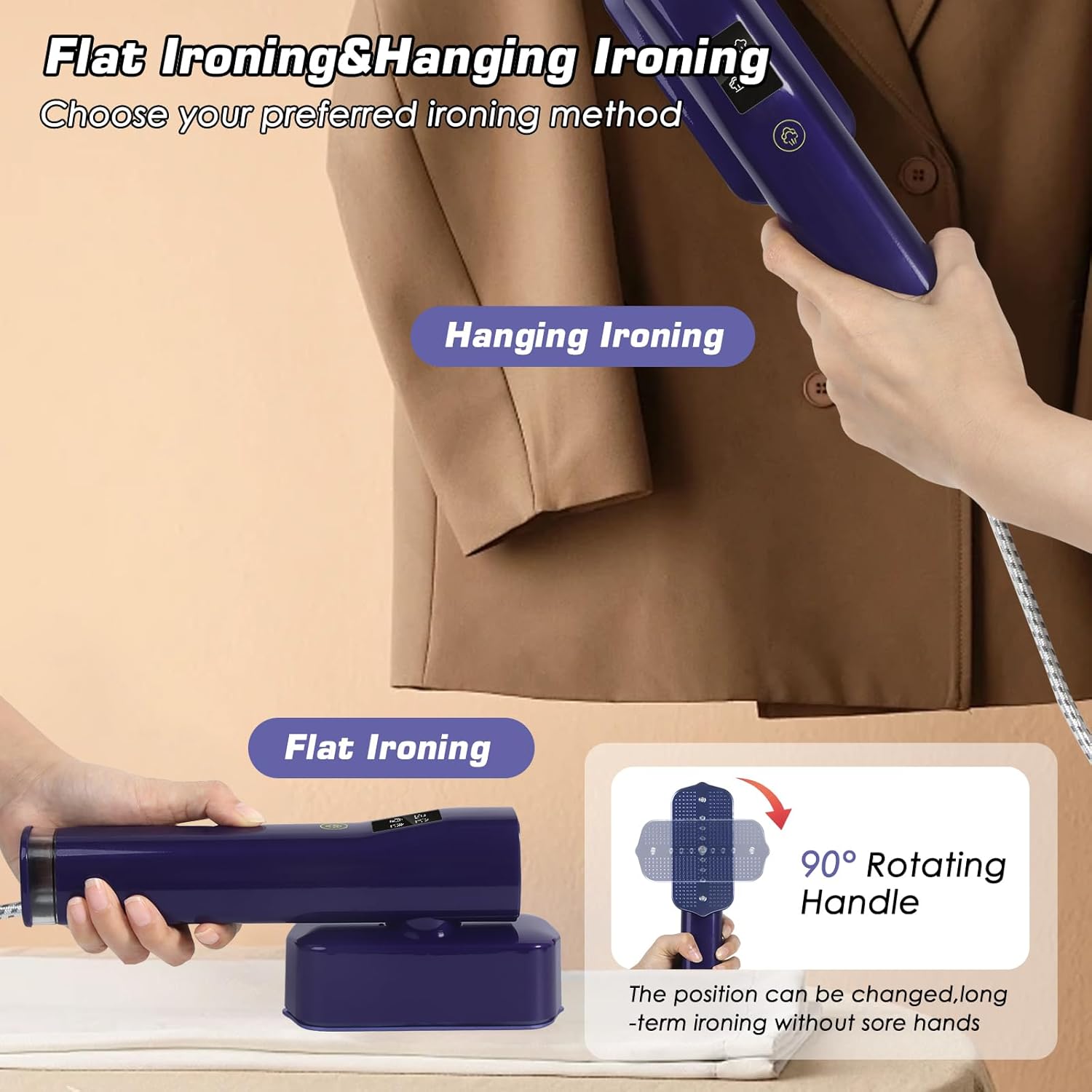 Travel Steam Iron 2 In 1 Portable Garment Steamer Fast Heat 100ml