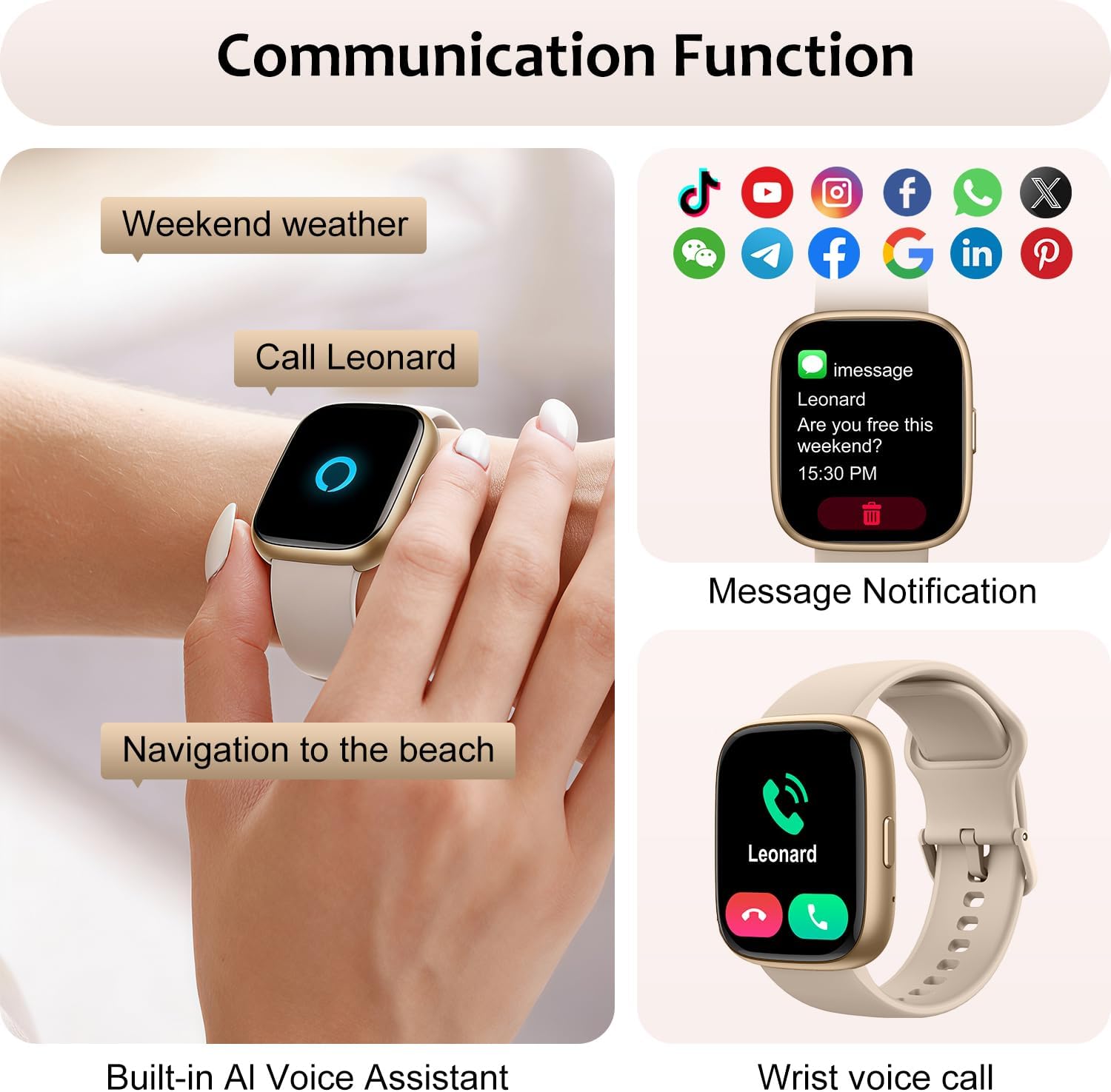 Smart Watch Bluetooth Call 1.83 Fitness Tracker Waterproof