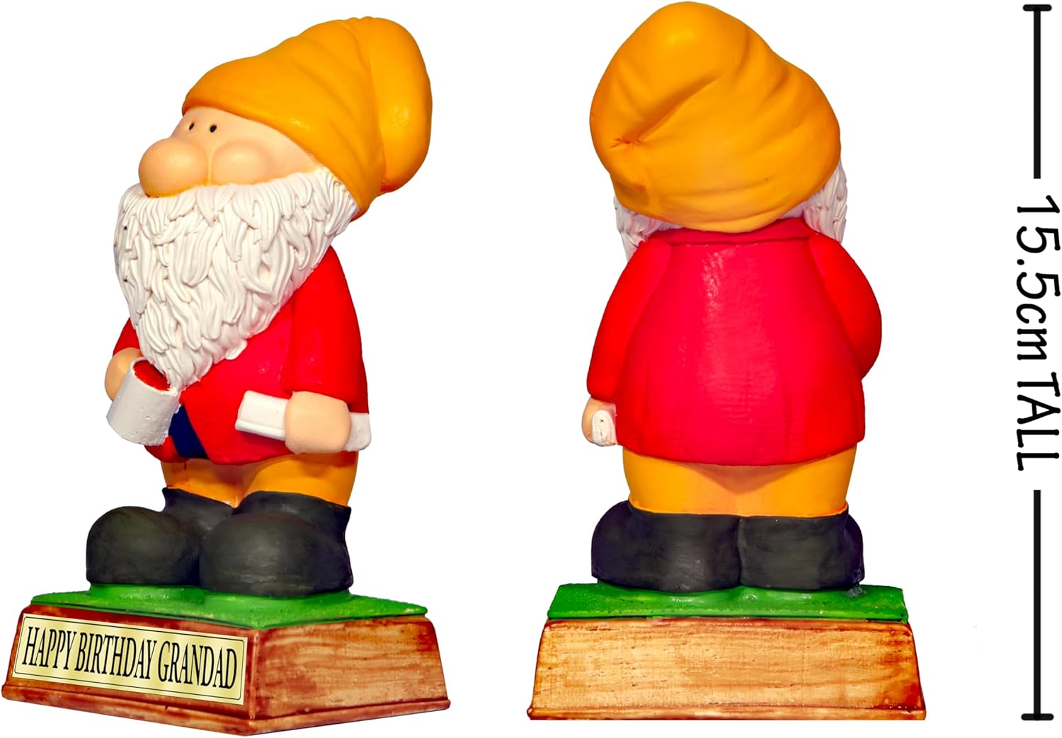 Personalised Garden Gnome Custom Name Gift Resin Ornament 15cm