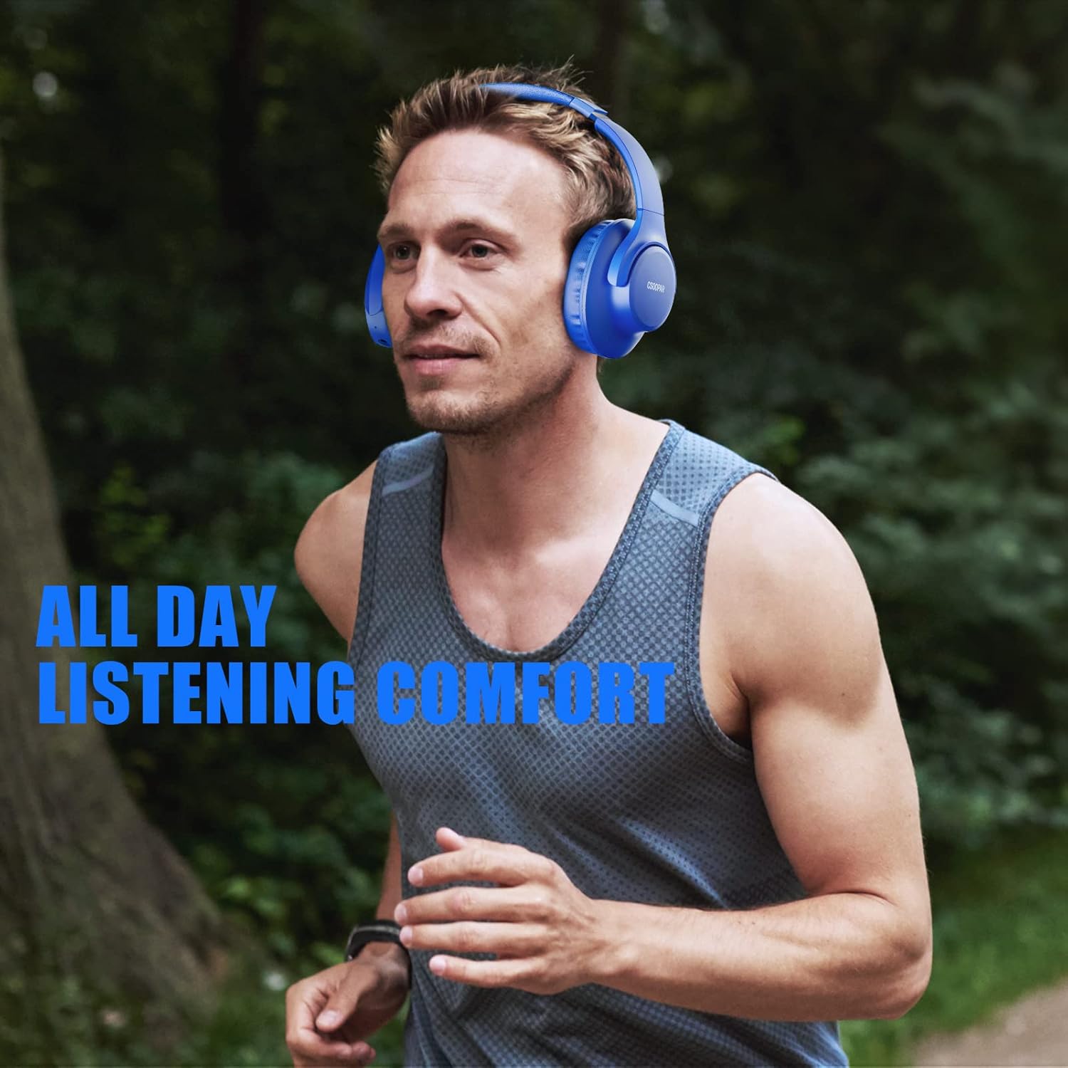 Bluetooth Over Ear Headphones 65H Playtime Deep Bass Foldable