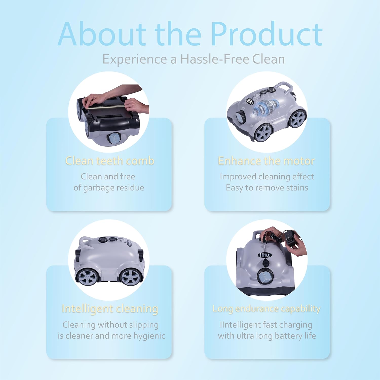 Cordless Pool Vacuum Robot 150min Runtime Auto Cleaner Waterproof