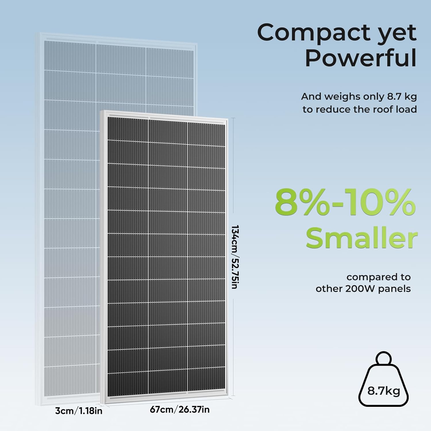 800W High Efficiency Solar Panel Set 4x200W Mono IP68 MC4