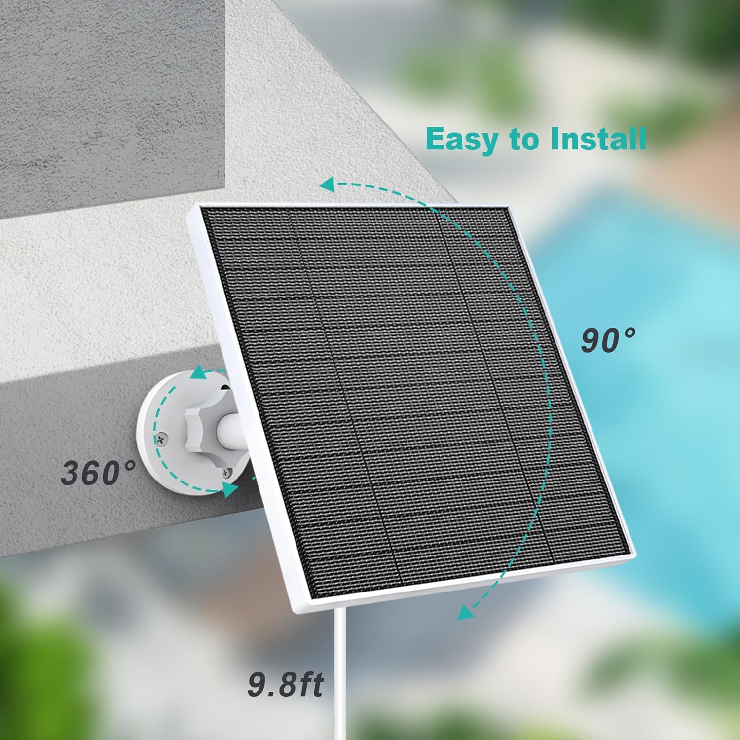 5W Solar Panel for Camera USB C Waterproof IP65 3 Pack Mount
