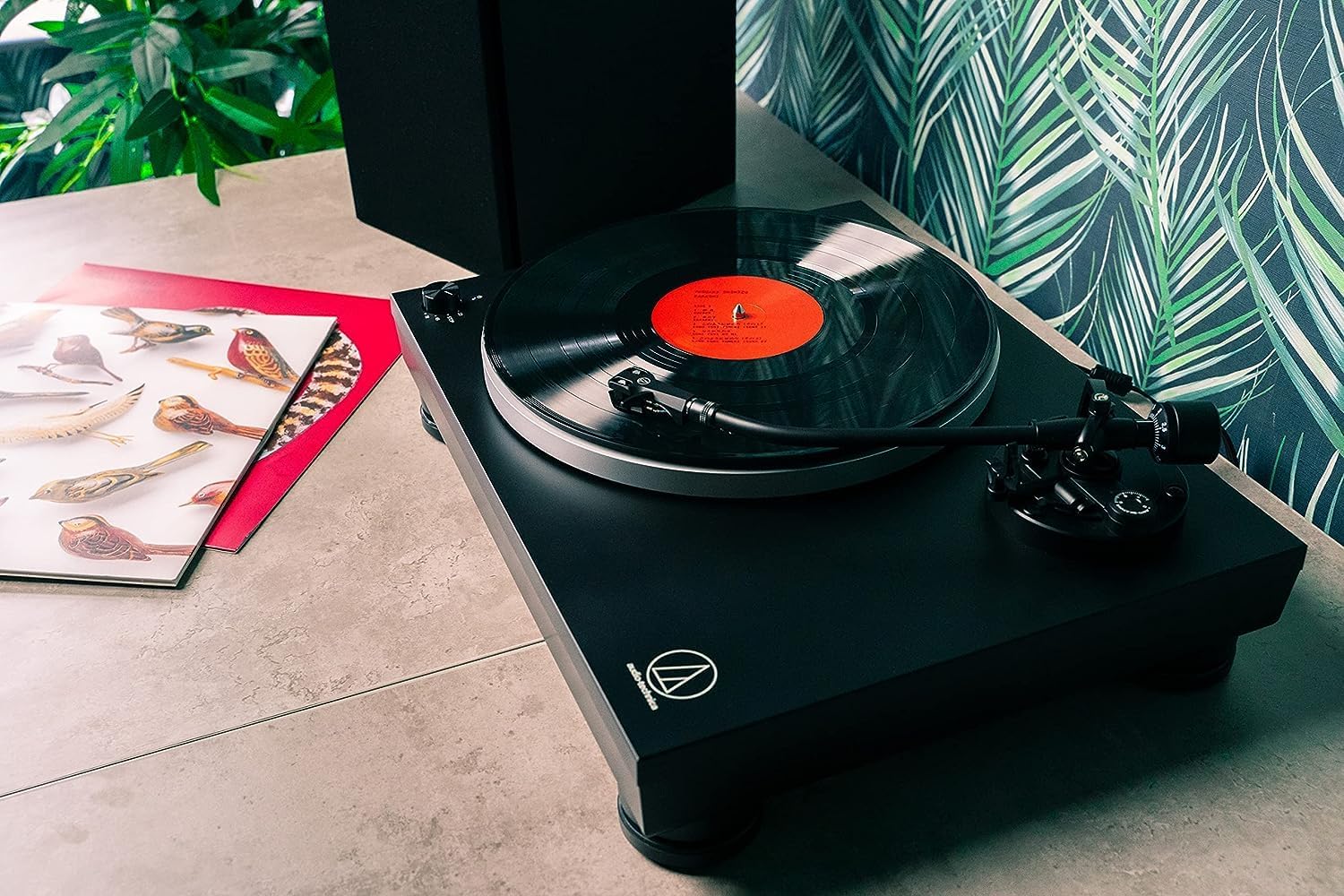 Manual Direct Drive Vinyl Turntable with USB, 3-Speed, Adjustable Counterweight