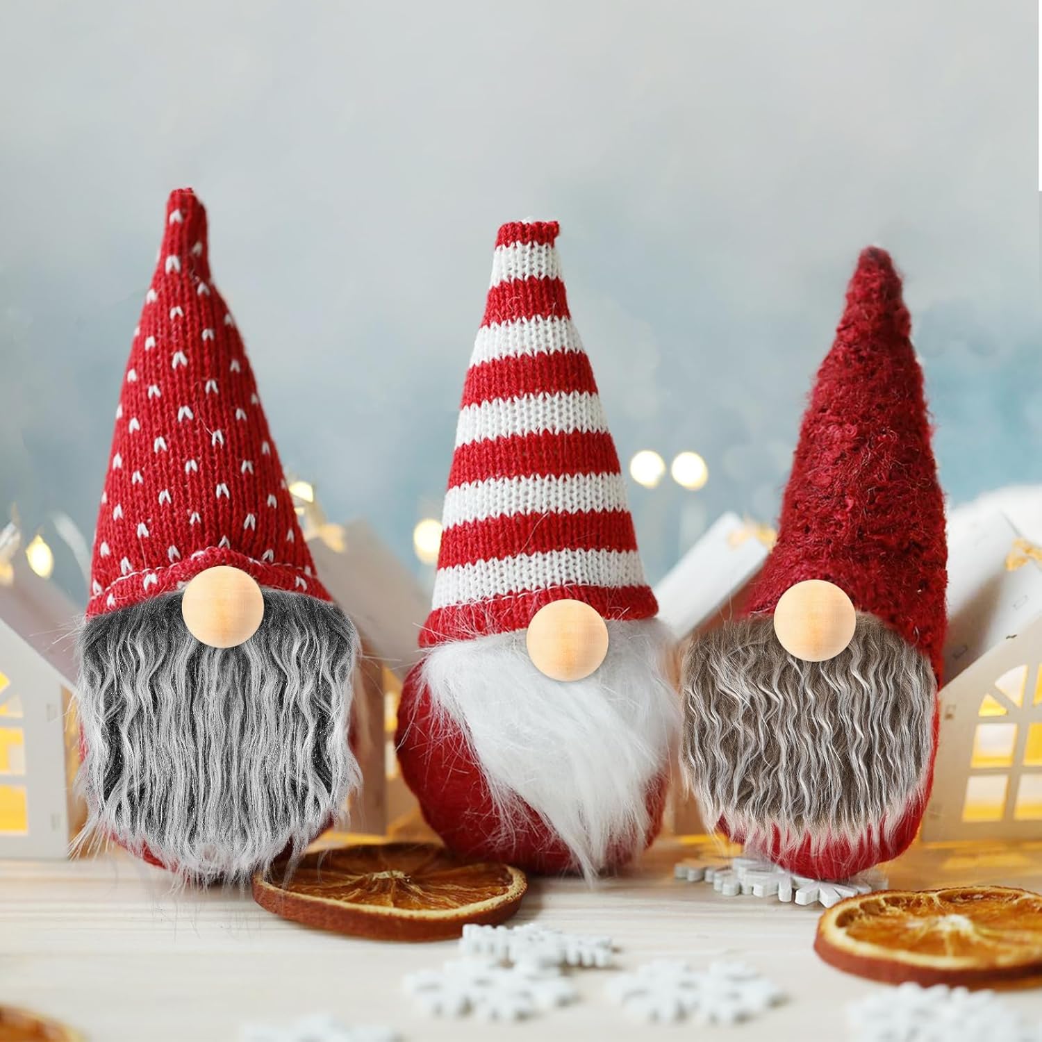 12PCS Gnome Beard Kit Faux Fur Craft Set DIY Christmas
