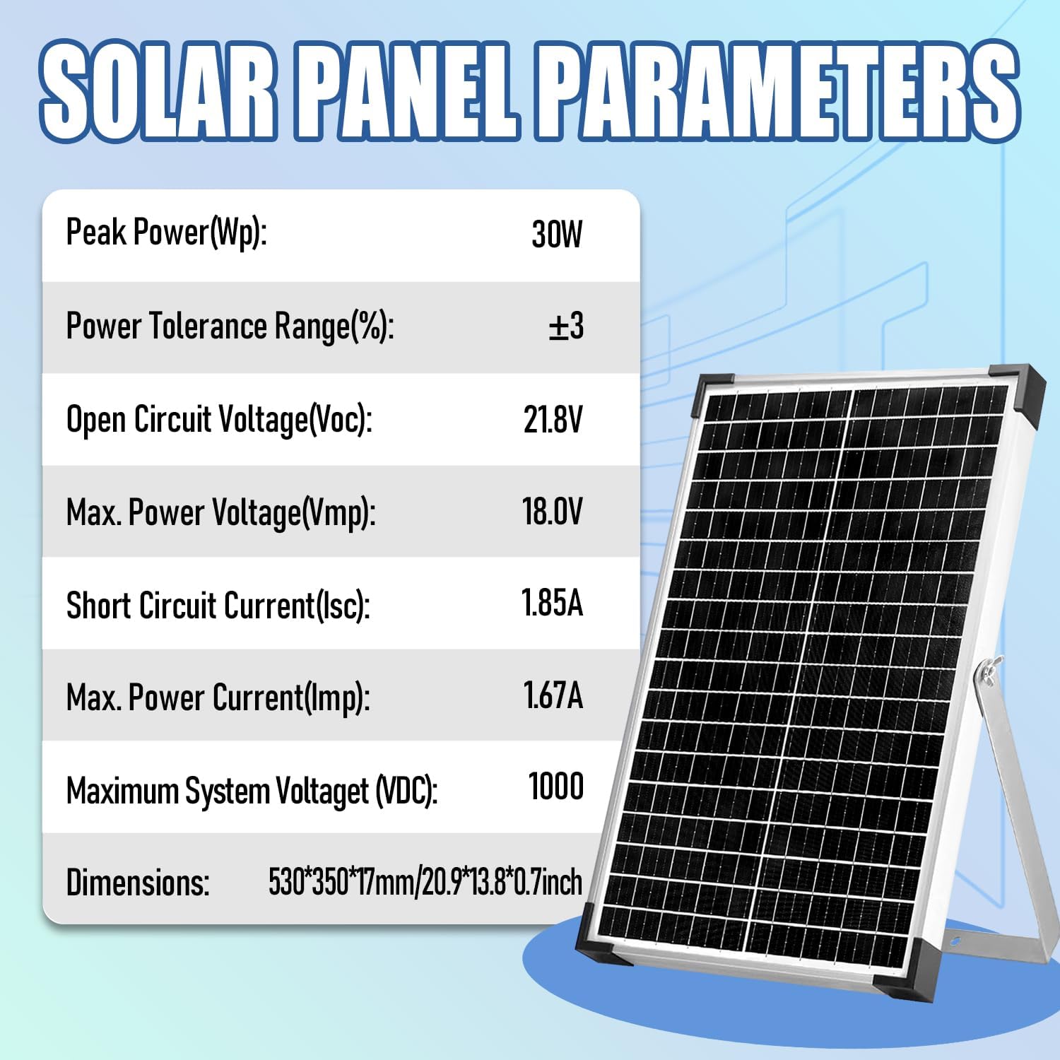 30W Solar Panel Kit 12V Battery Charger Maintainer PWM