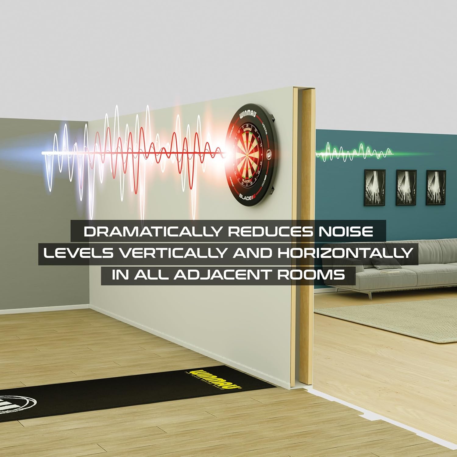 Dartboard Sound Reduction System Noise Control Mount Fits Standard