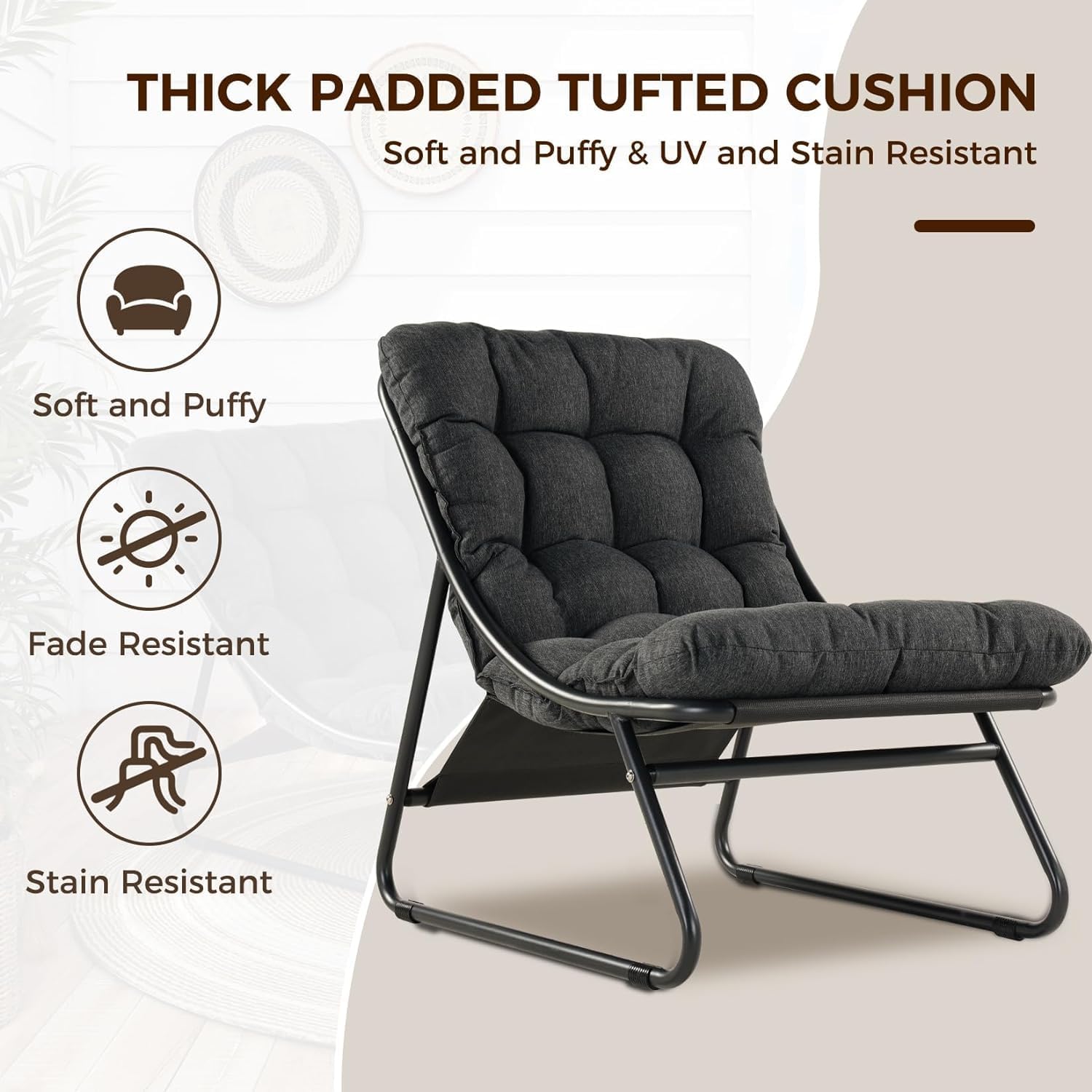 Reclining Garden Sun Lounger Chair Set Footstool Table Grey