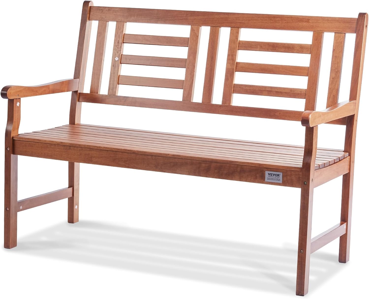 48" Wooden Garden Bench 3 Seater Patio Park Seat w/Armrests