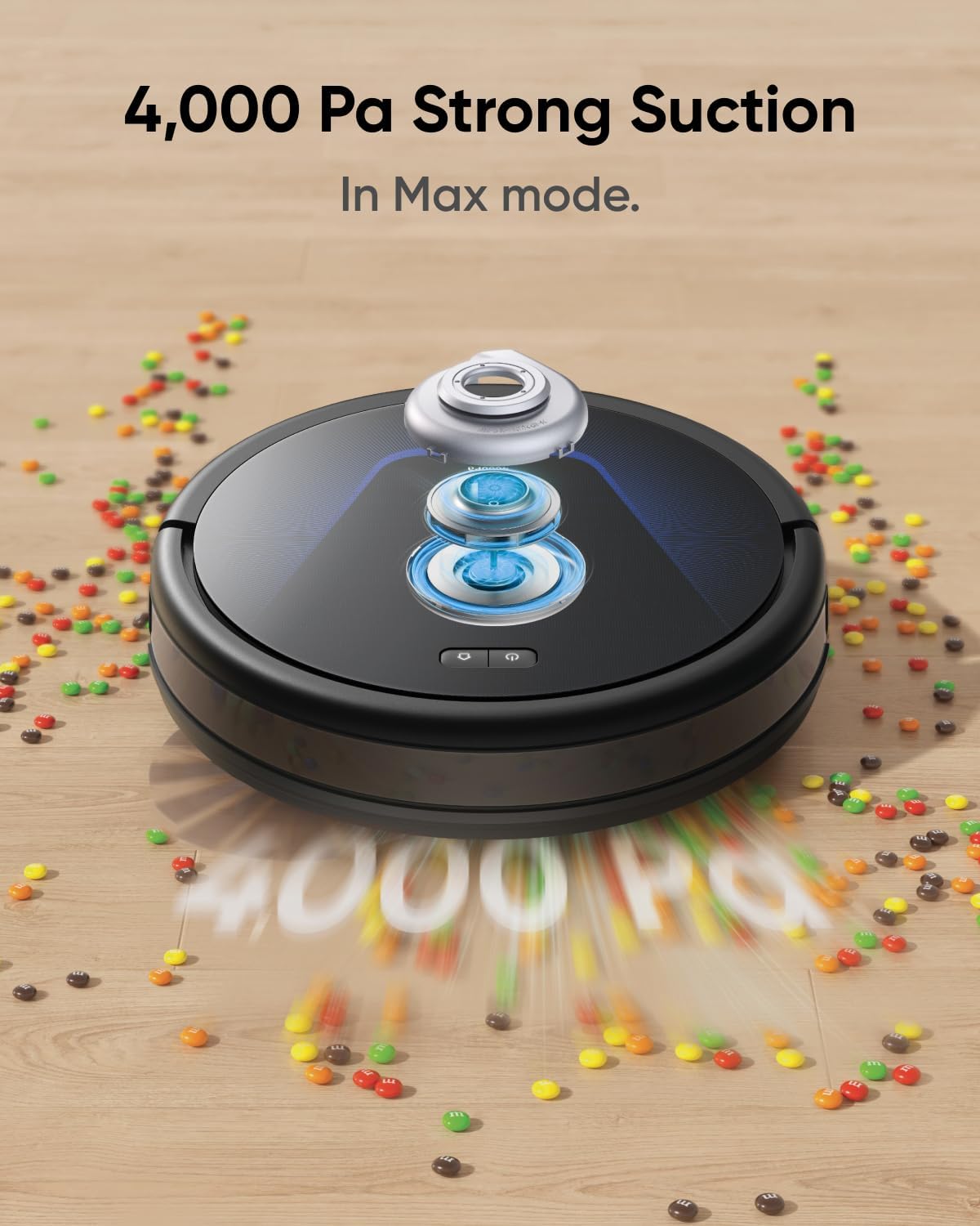 Robot Vacuum 4000Pa Pet Hair Cleaner Slim Quiet Smart