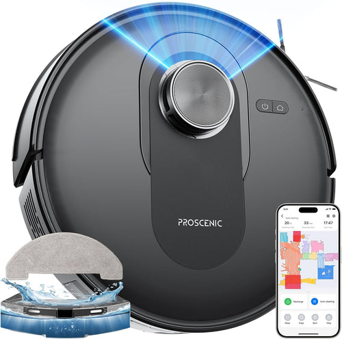 Robot Vacuum Mop 8000Pa LiDAR Mapping WiFi App 200Min Pet Hair