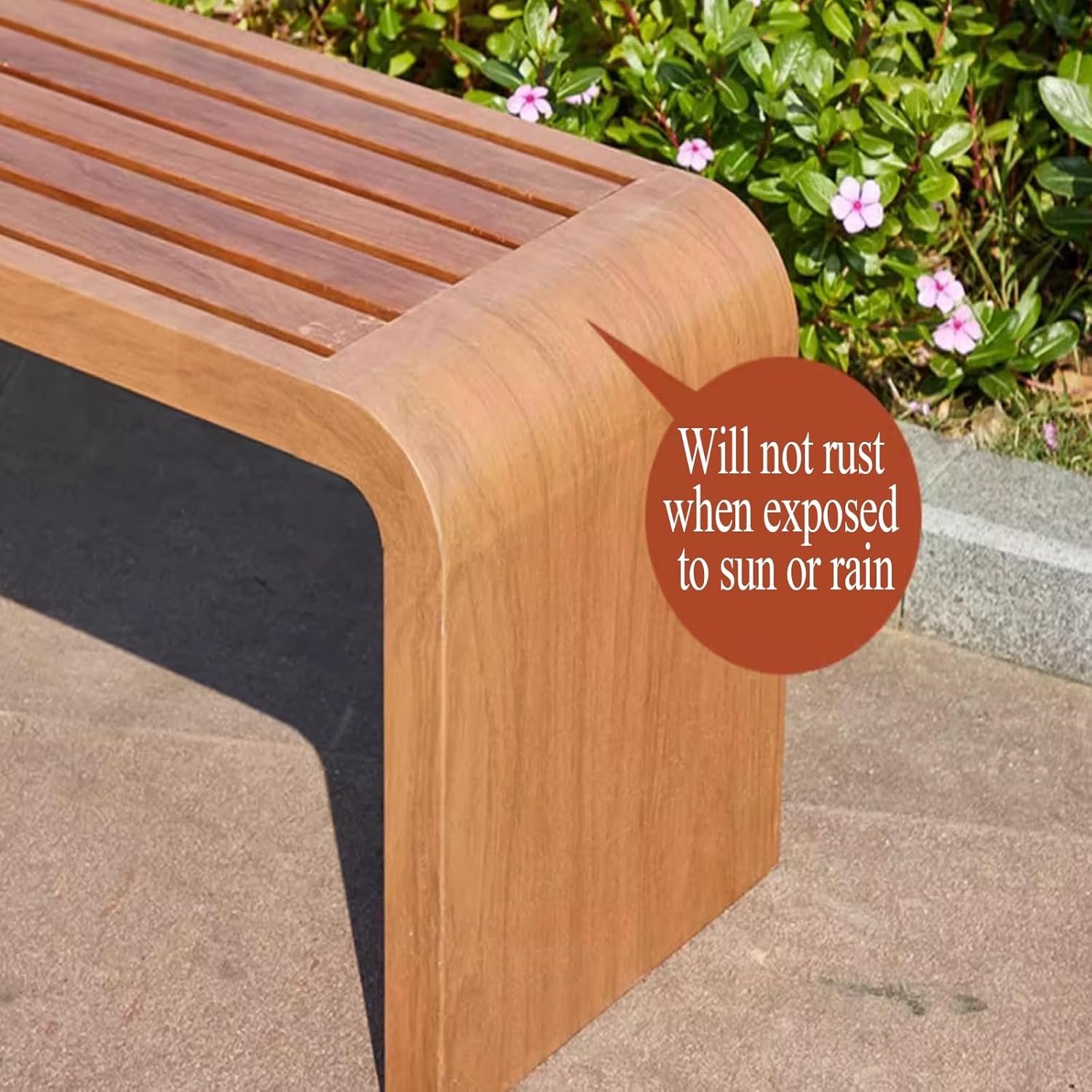 3 Seater Backless Metal Garden Bench Weatherproof Park Seat 1m