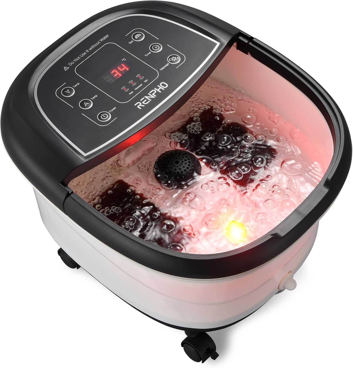 Foot Spa Massager Heat Auto Rollers Bubble Timer Temp Control