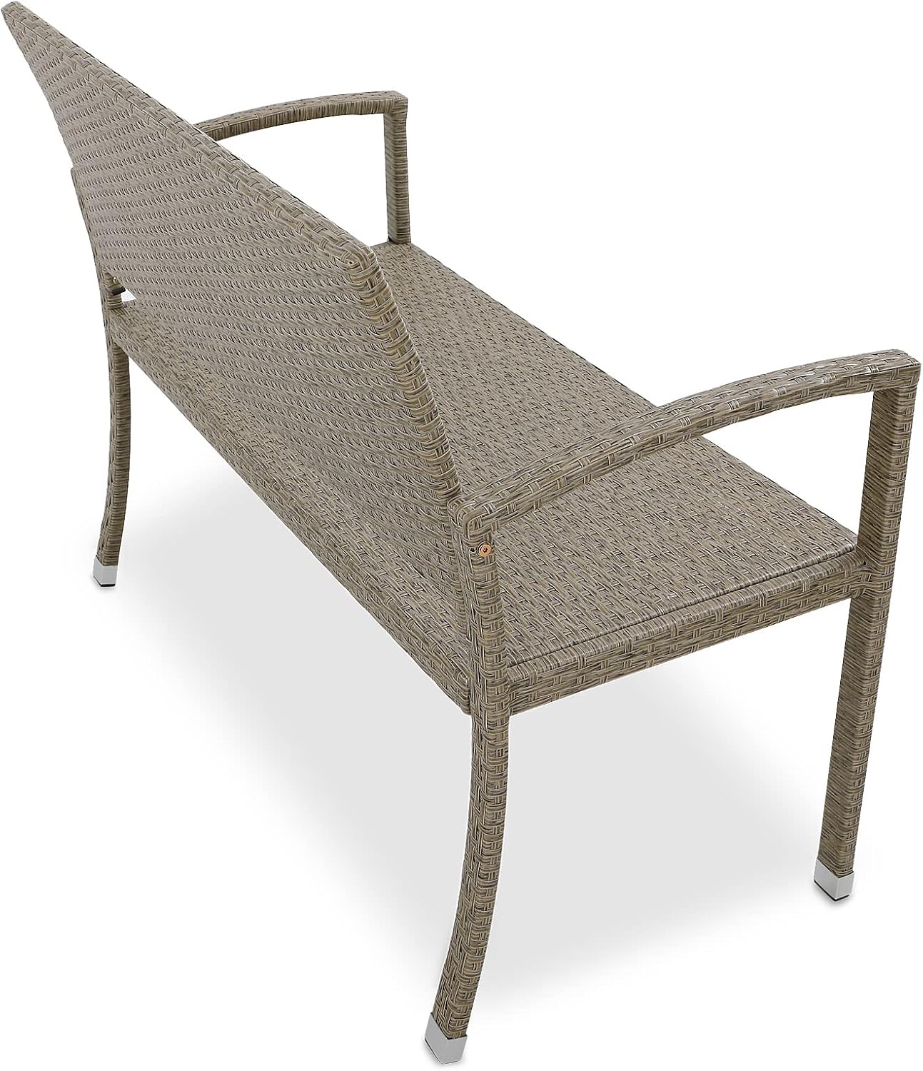 2 Seater Rattan Garden Bench Outdoor Patio Love Seat Beige