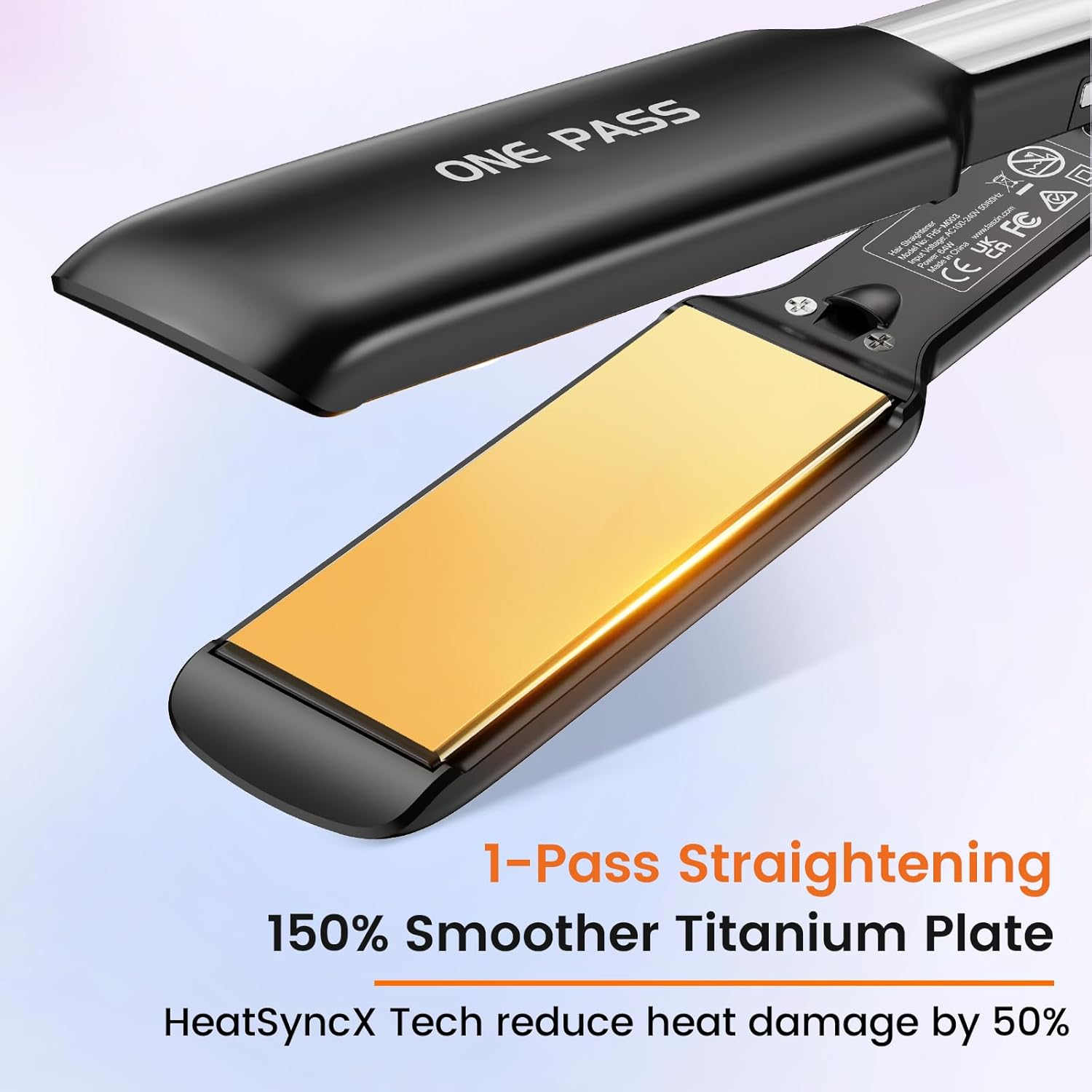 Wide Plate Titanium Hair Straightener Ionic Flat Iron 11 Temp Fast Heat