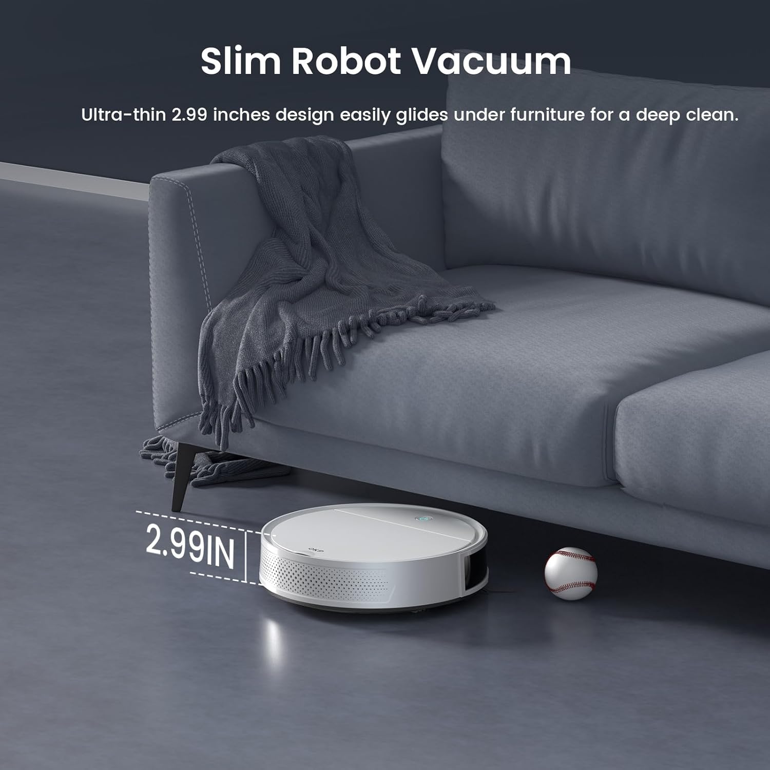 Robot Vacuum Mop 5000Pa WiFi App Alexa 180Min Runtime Pet Hair
