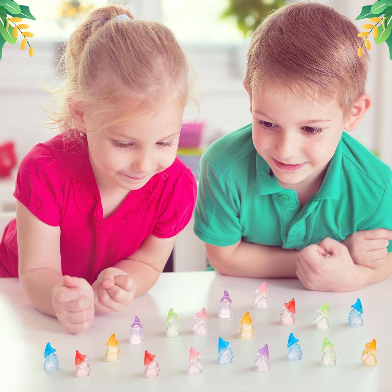 30pcs Mini Gnome Figurines Glow Resin Fairy Garden Decor Set