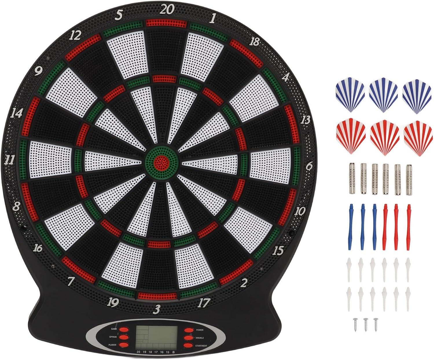 Electronic Dartboard 15in LCD Score Soft Tip Dart Set Family Game