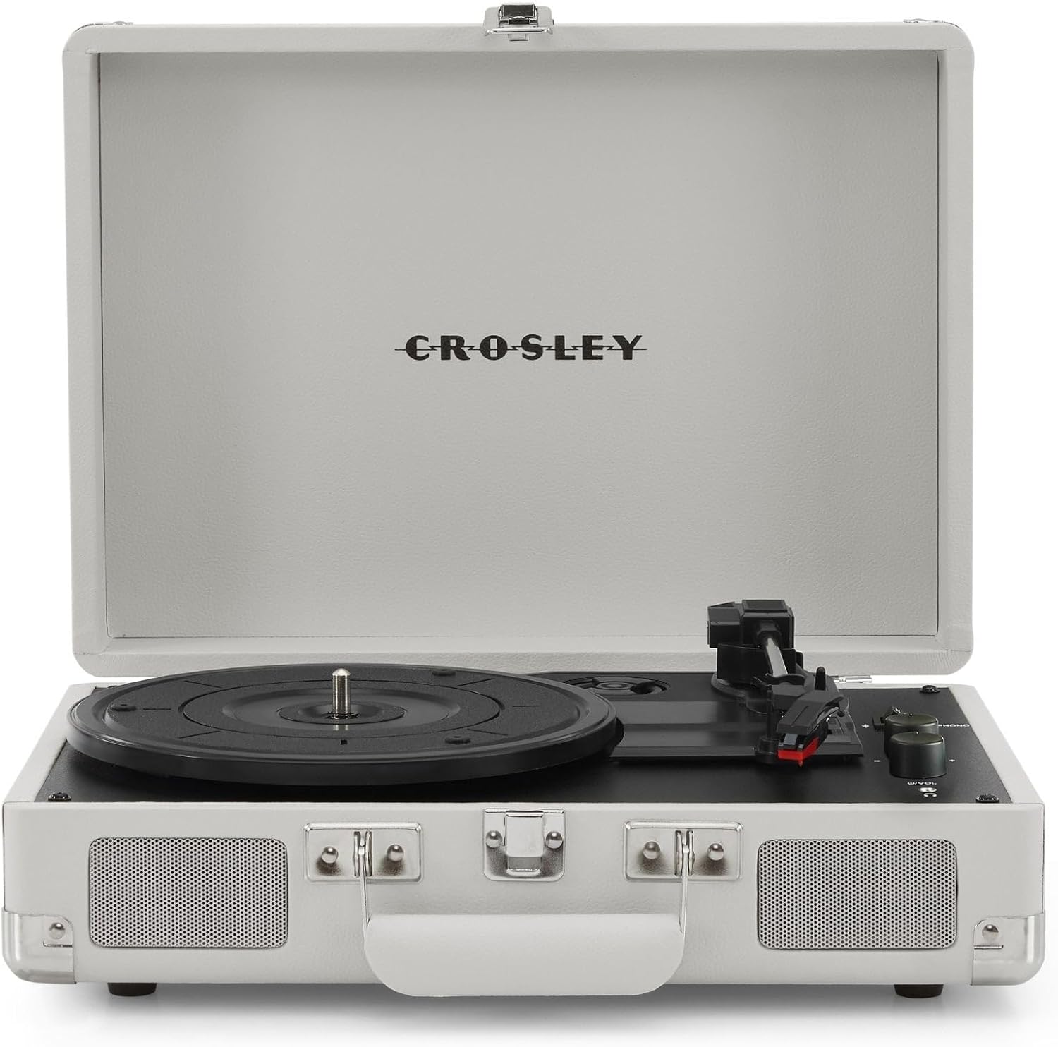 Portable Bluetooth Record Player 3 Speed Suitcase Turntable White