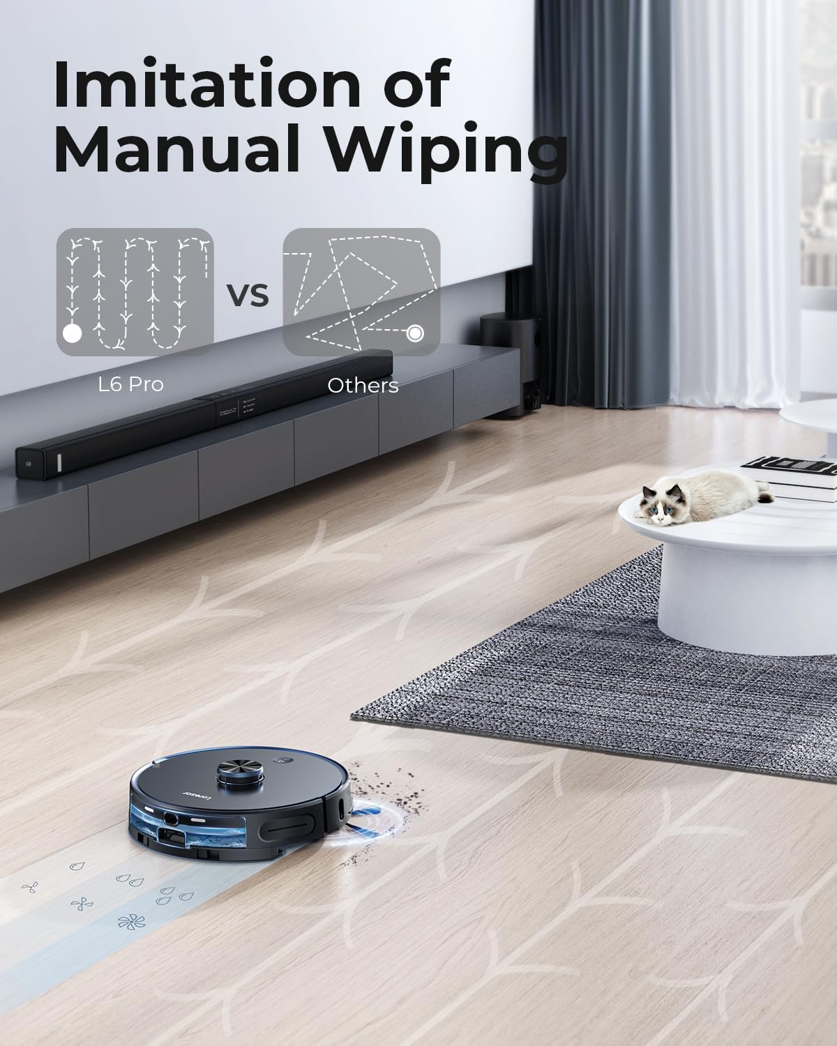Robot Vacuum Mop Combo Self Empty 4000Pa LiDAR Smart Mapping App