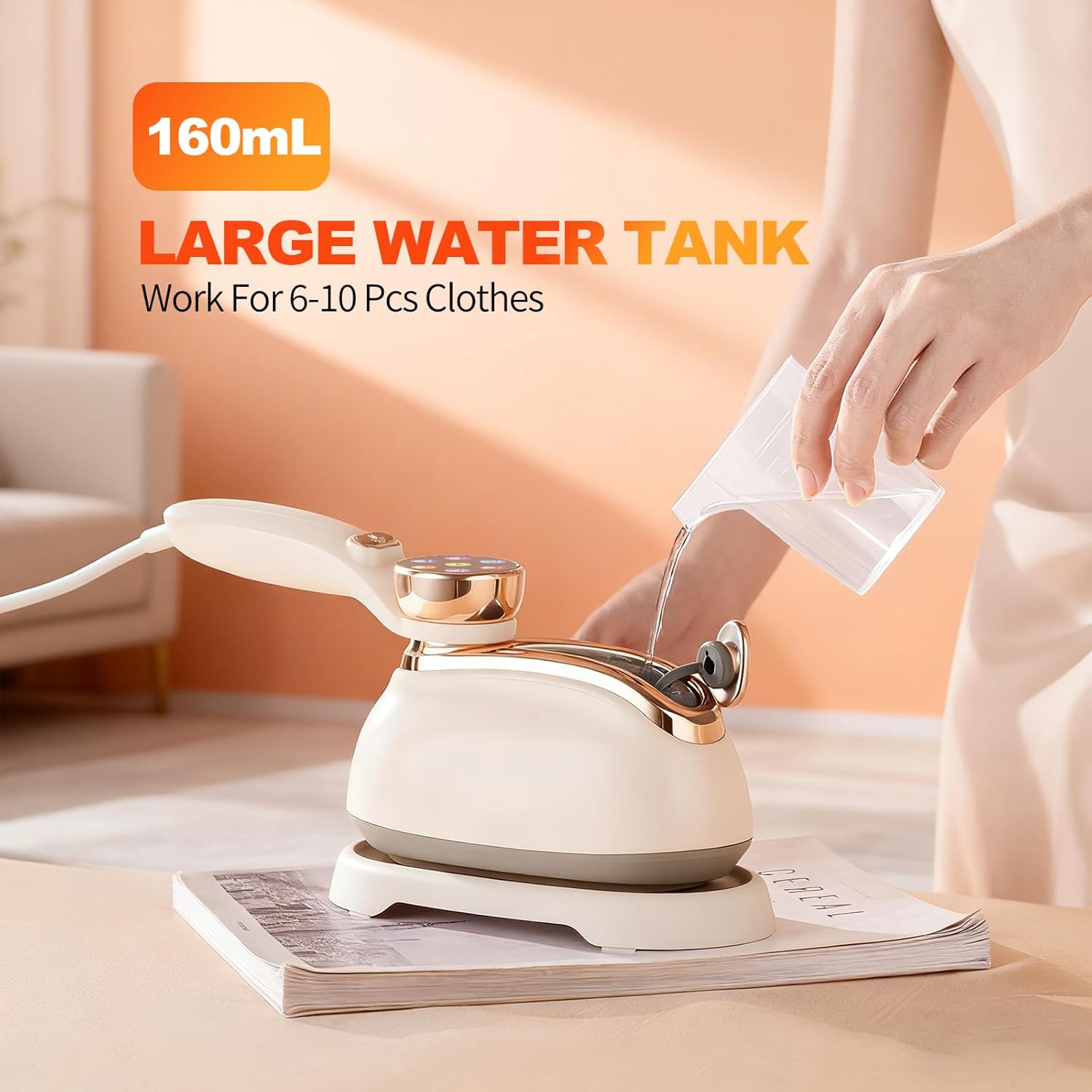 Handheld Garment Steamer 1200W Fast Heat LCD 6 Modes Travel
