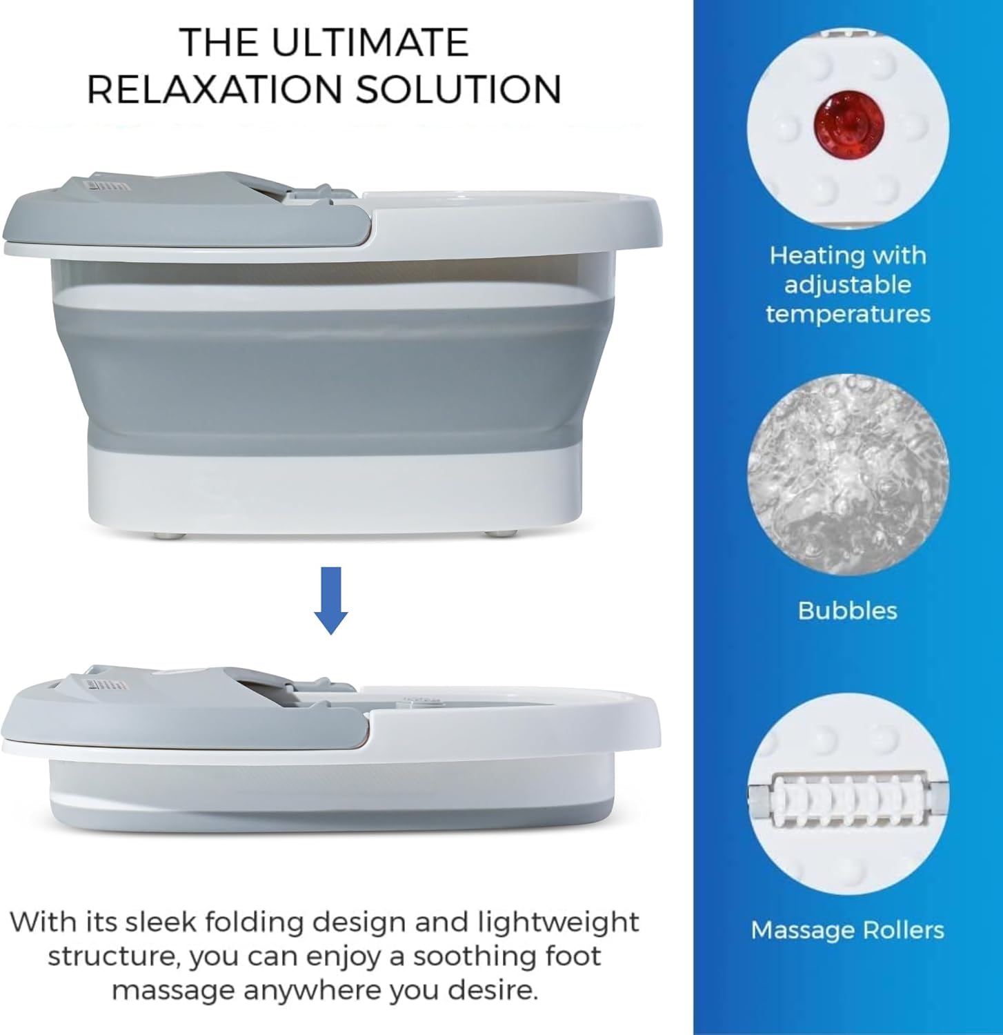 Heated Foot Spa Soak Epsom Salt Tea Tree Oil Pedicure Kit Rollers