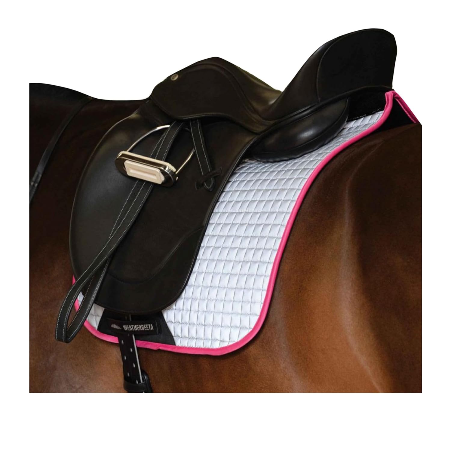 Reflective Dressage Saddle Pad Full Silver Pink Safety