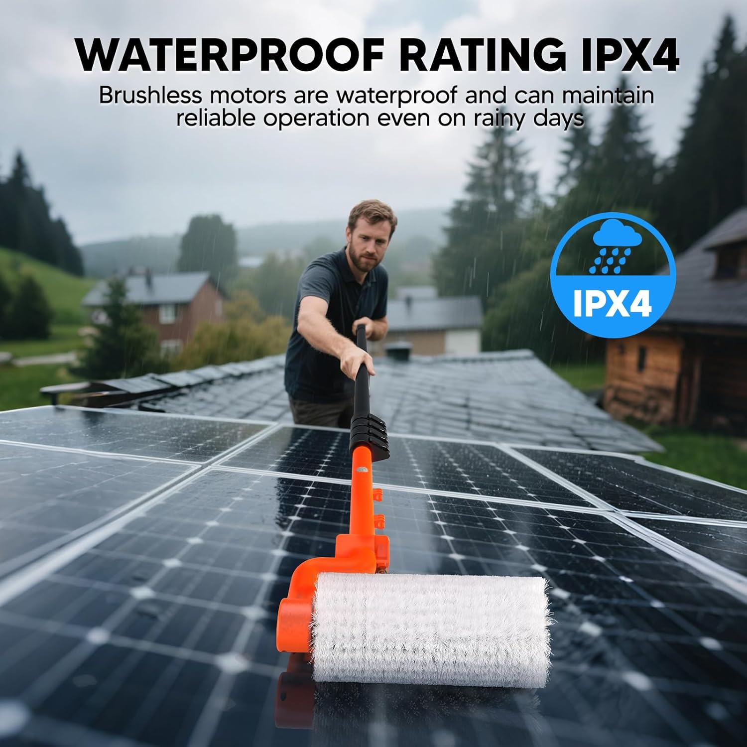 6.2M Electric Solar Panel Cleaning Kit Water Fed Pole Brush