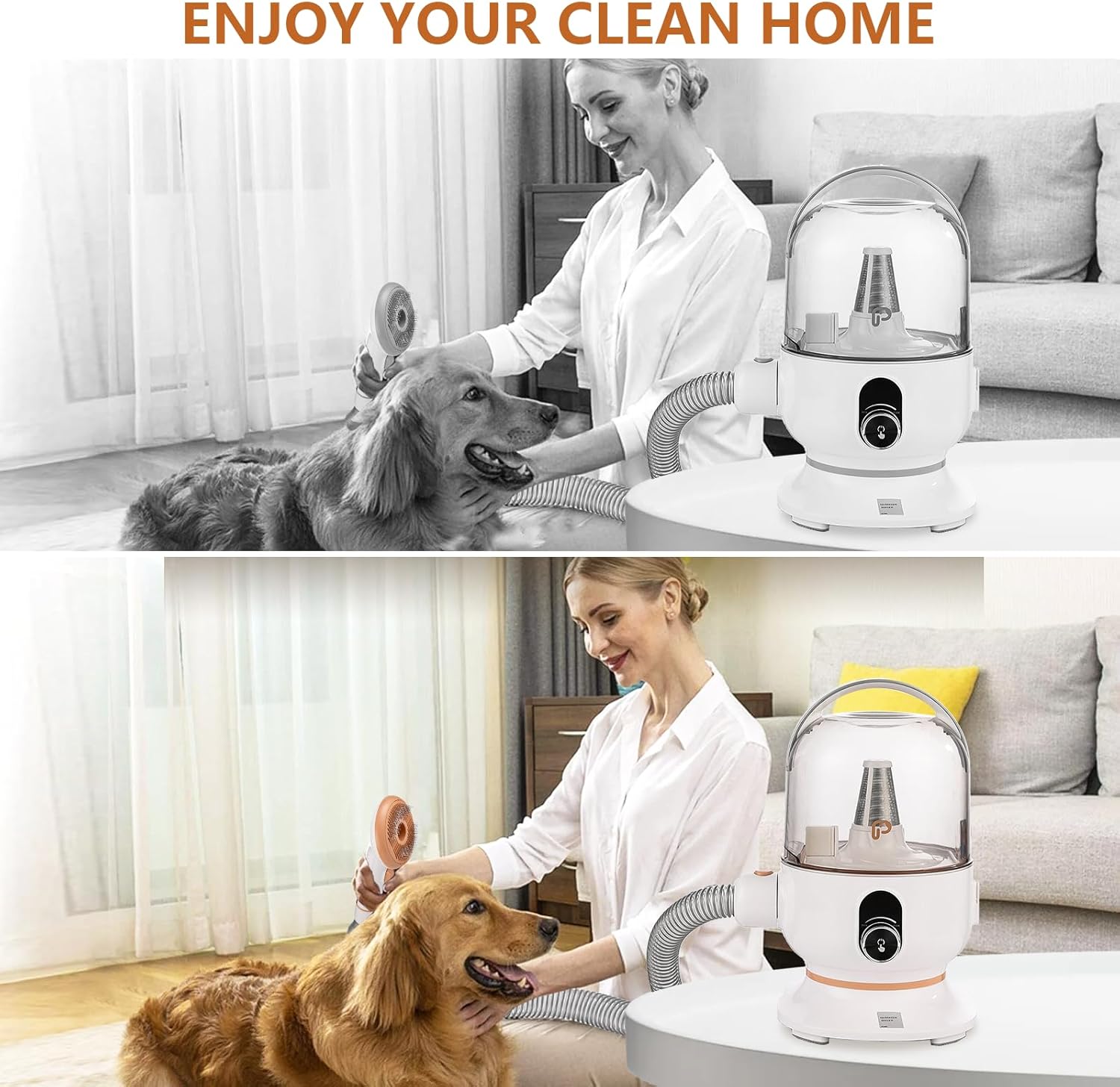 Pet Hair Grooming Vacuum 11KPa 5 in 1 Clipper Kit 2L Low Noise