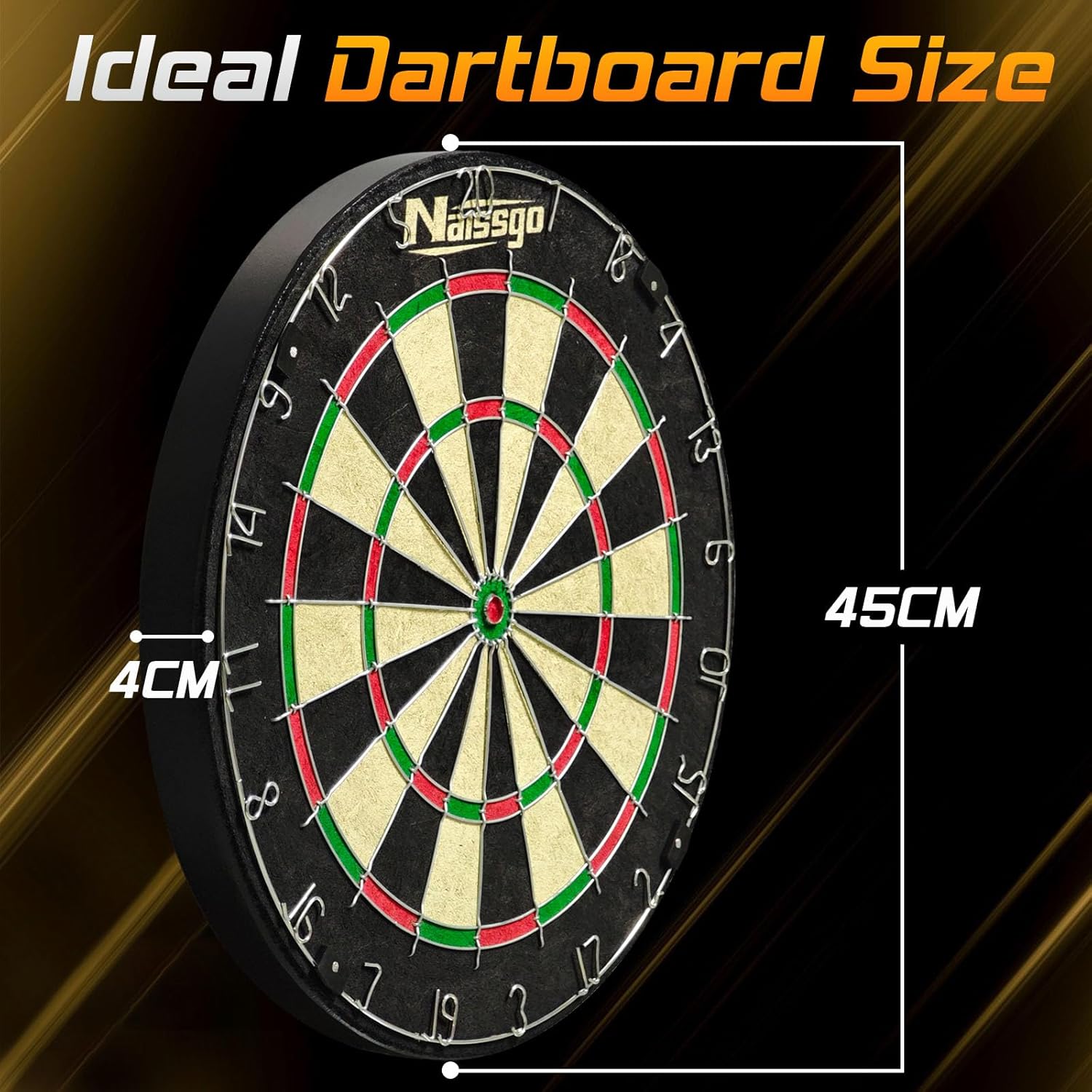 Bristle Dart Board Set Steel Tip Darts Sisal Rotating Ring