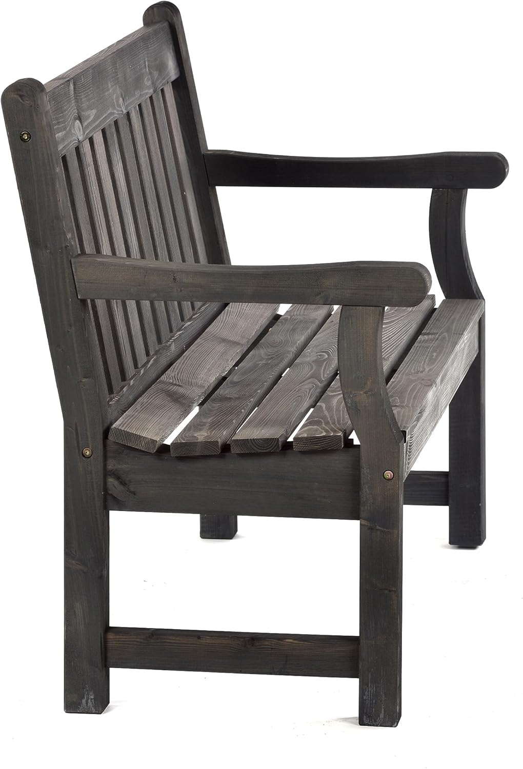 Wooden Garden Bench 120cm 2 Seater Pine Outdoor Patio Bench Grey