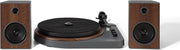 Bluetooth Record Player with 24W Speakers Walnut Grey