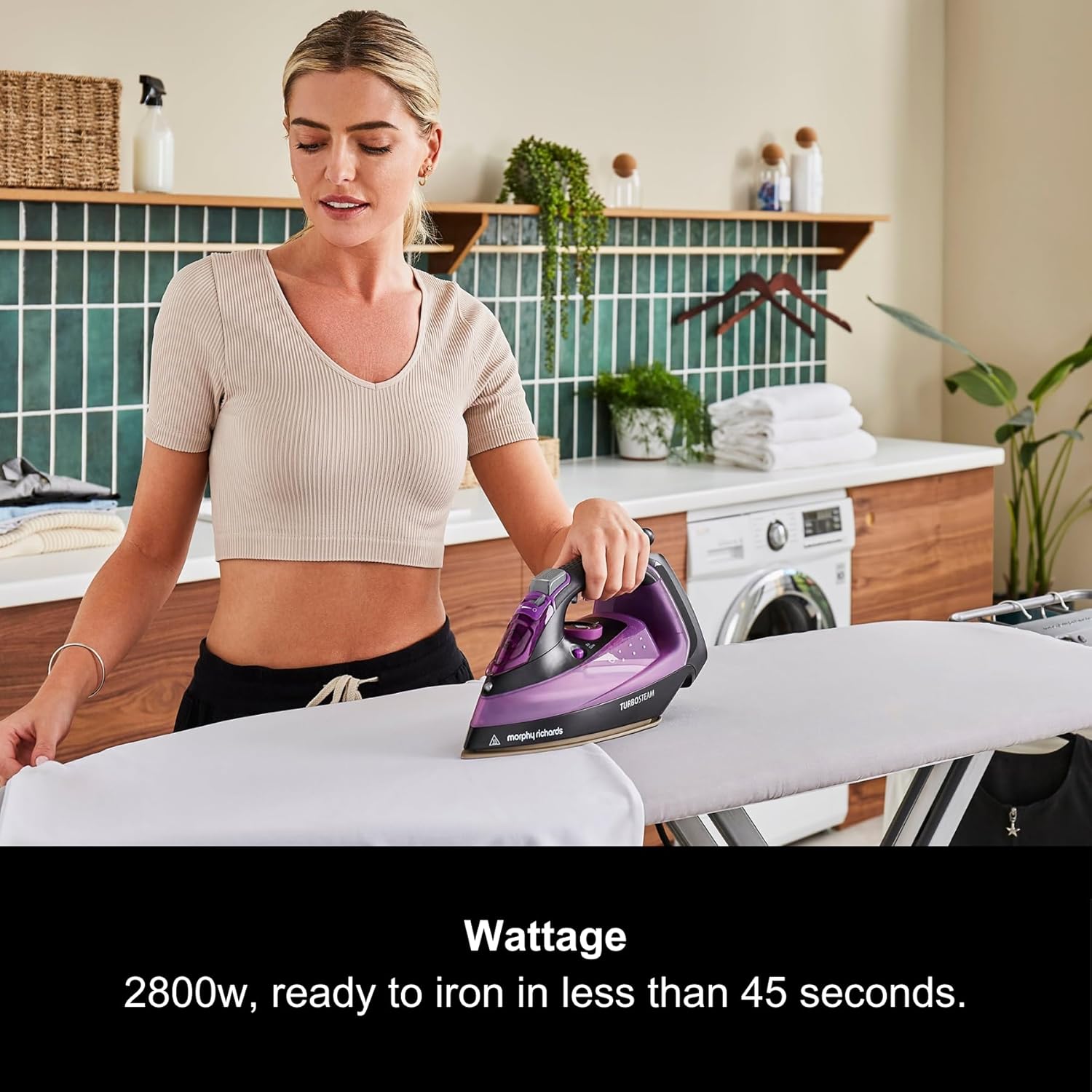 2800W Steam Iron 170g Steam Boost Ceramic Soleplate