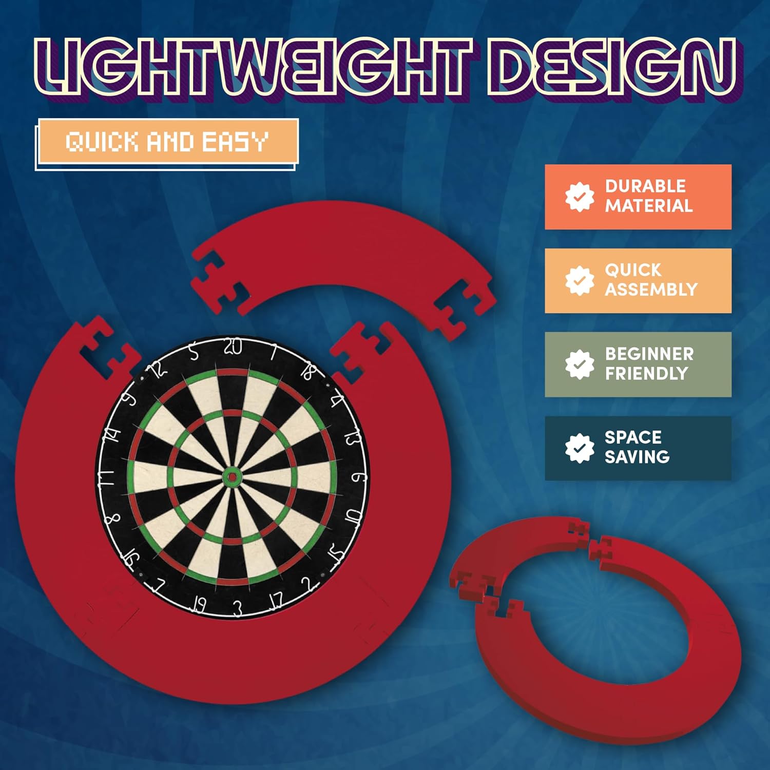 Dartboard Surround EVA Foam Wall Protector Blue Lightweight Durable