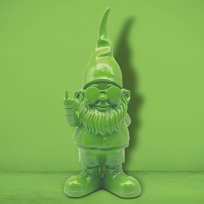 Swearing Gnome Statue Green 20cm Funny Home Decor Figurine