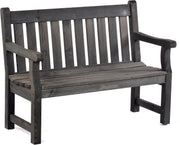 Wooden Garden Bench 120cm 2 Seater Pine Outdoor Patio Bench Grey