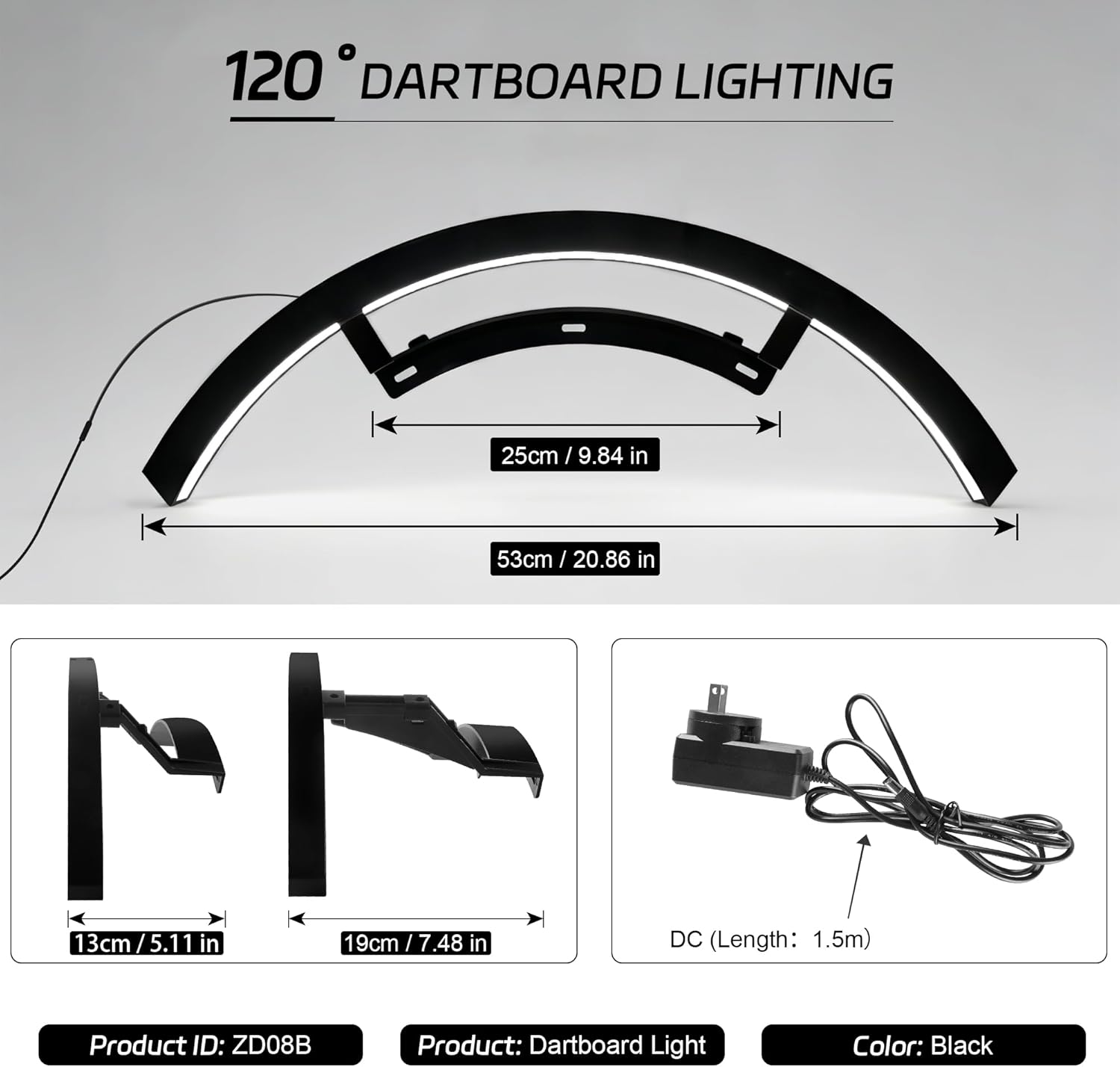 Dart Board LED Light 120 Degree Clip On Cabinet Compatible