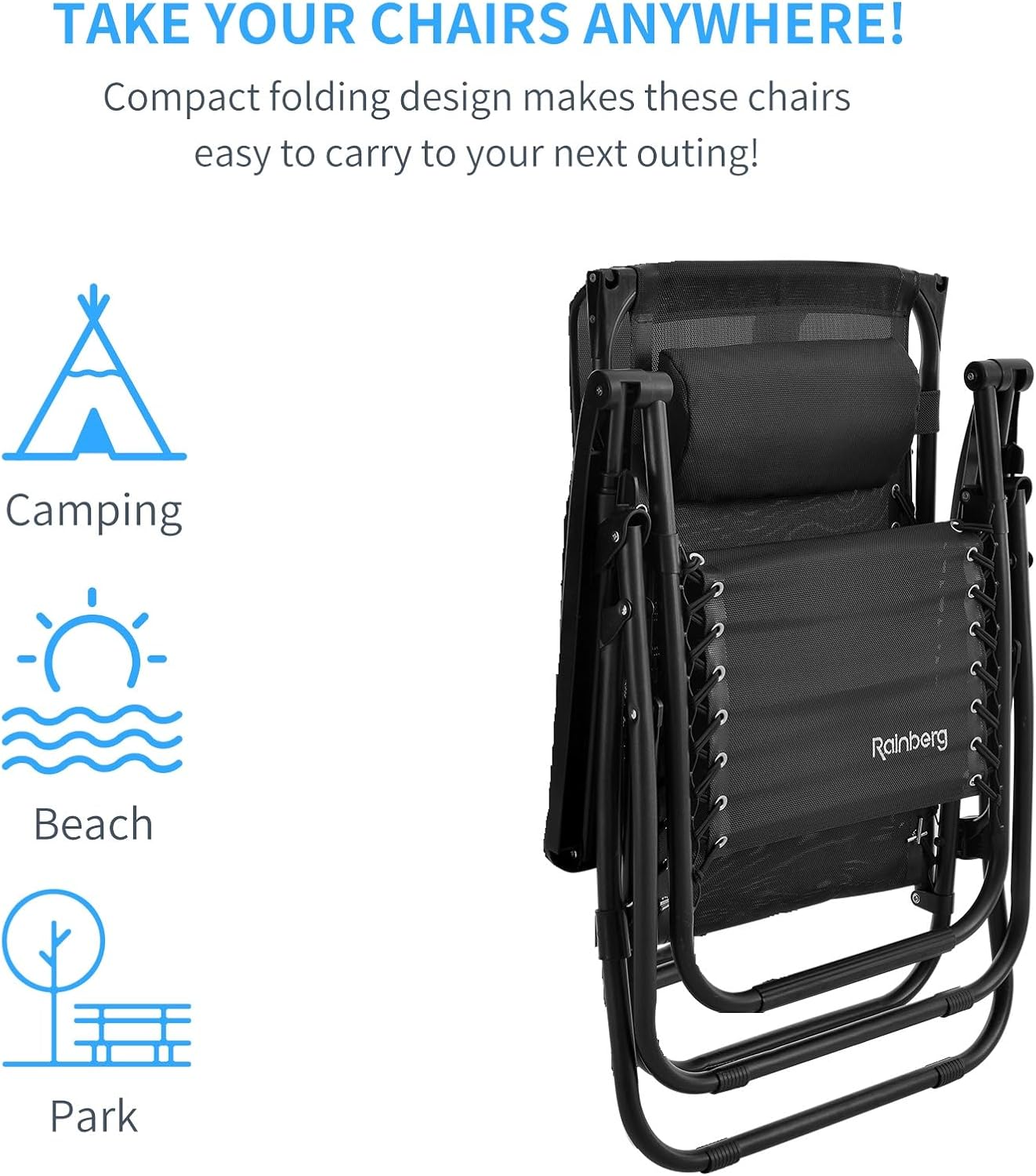 Zero Gravity Recliner Chair with Sun Shade Cup Holder Black
