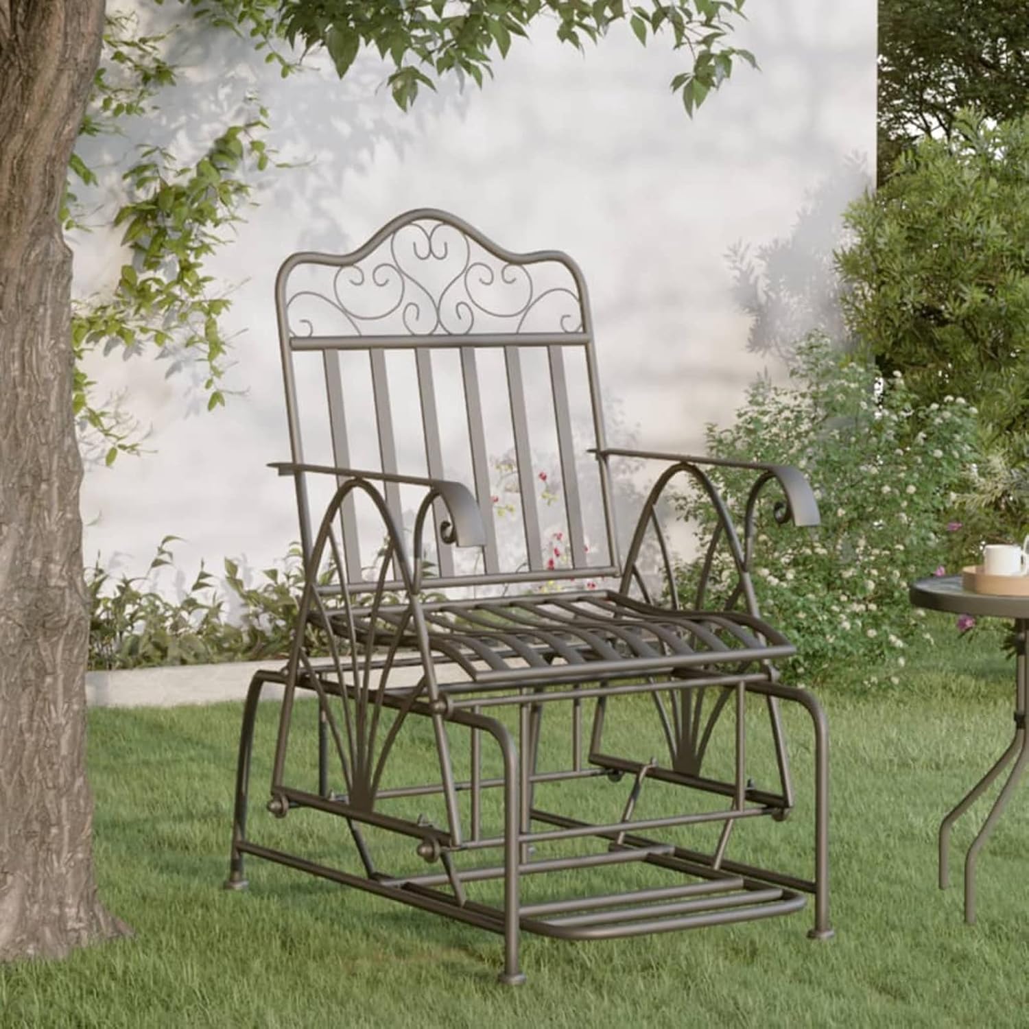 Steel Garden Glider Bench Rocking Patio Chair Outdoor Seat