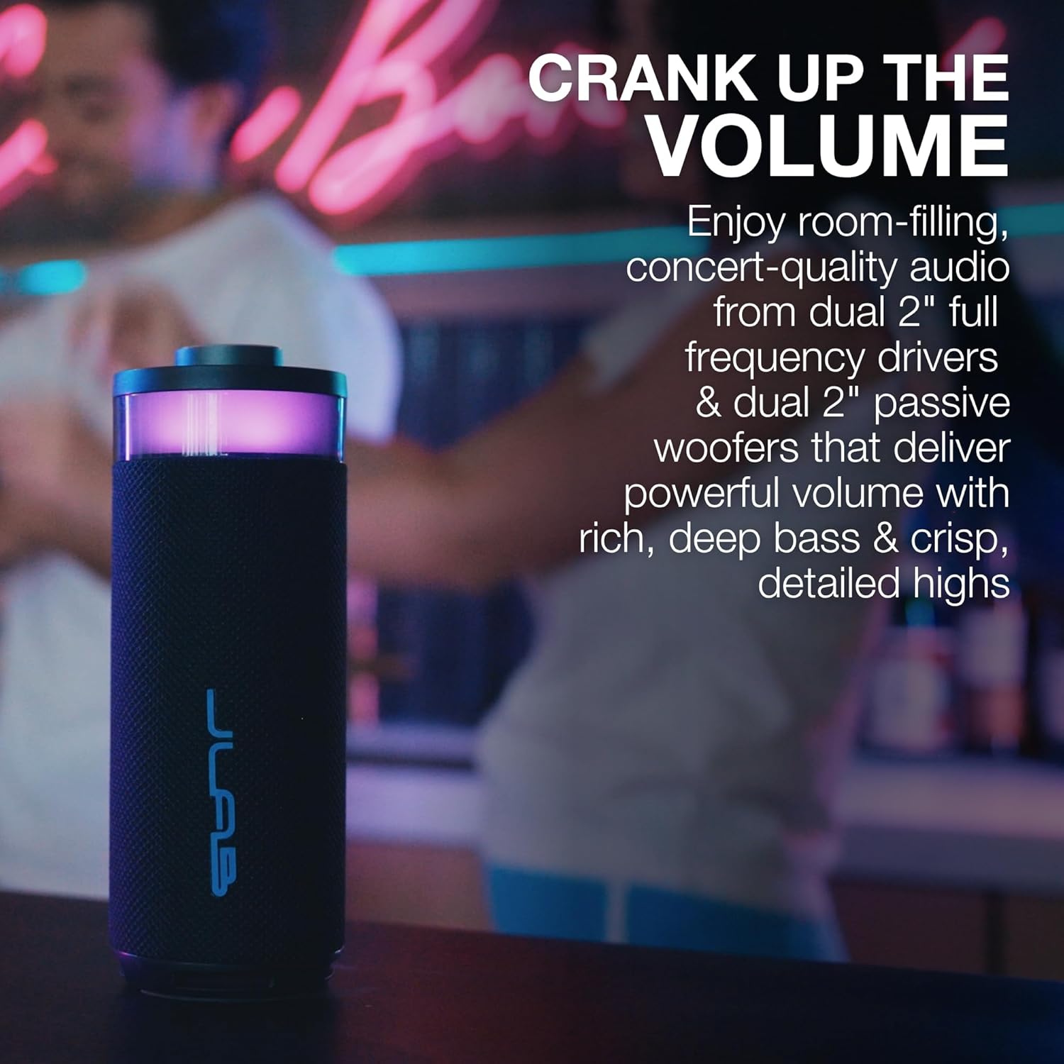Portable Bluetooth Party Speaker RGB Lights 16H Playtime IP56