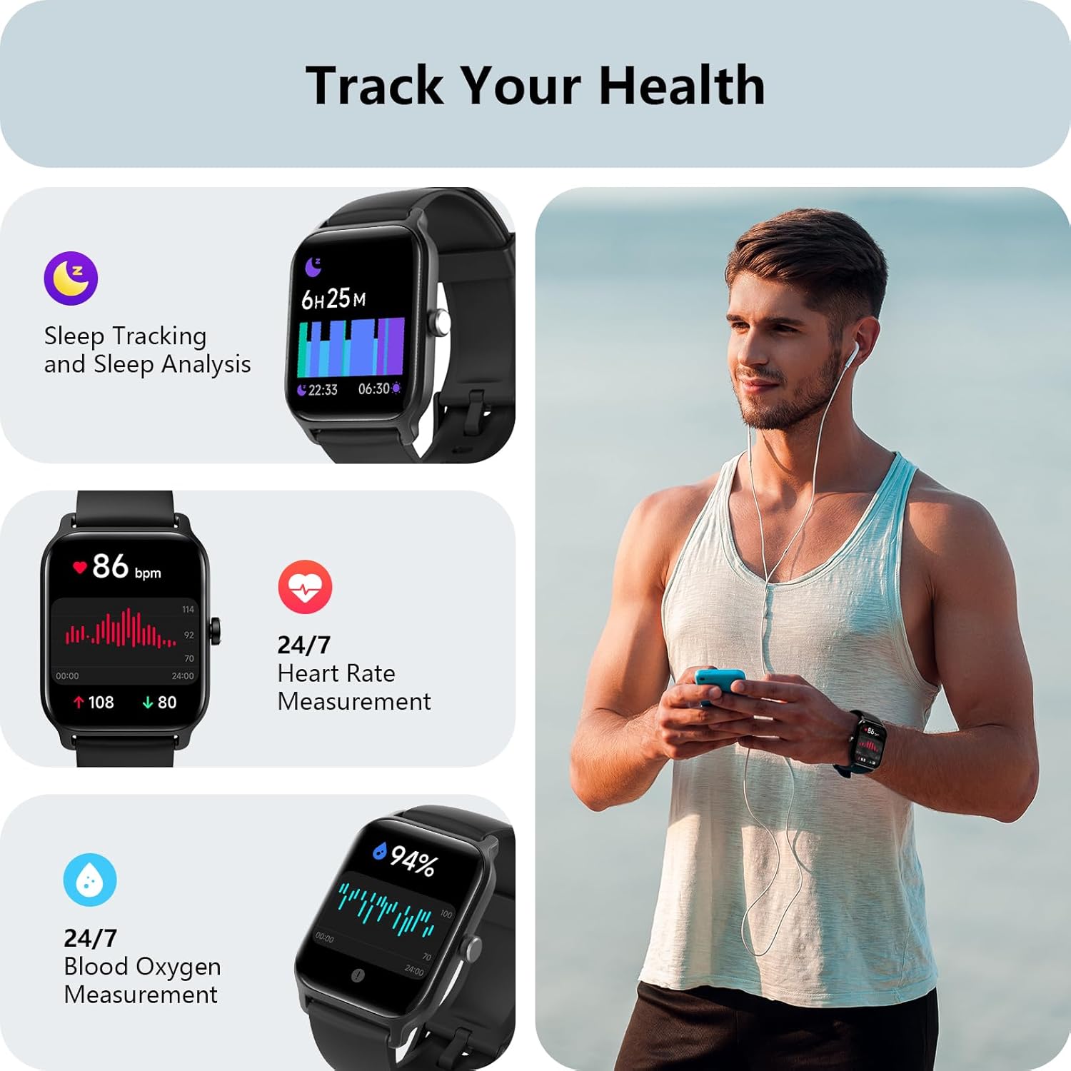 Smart Watch Bluetooth Call Alexa Fitness Tracker
