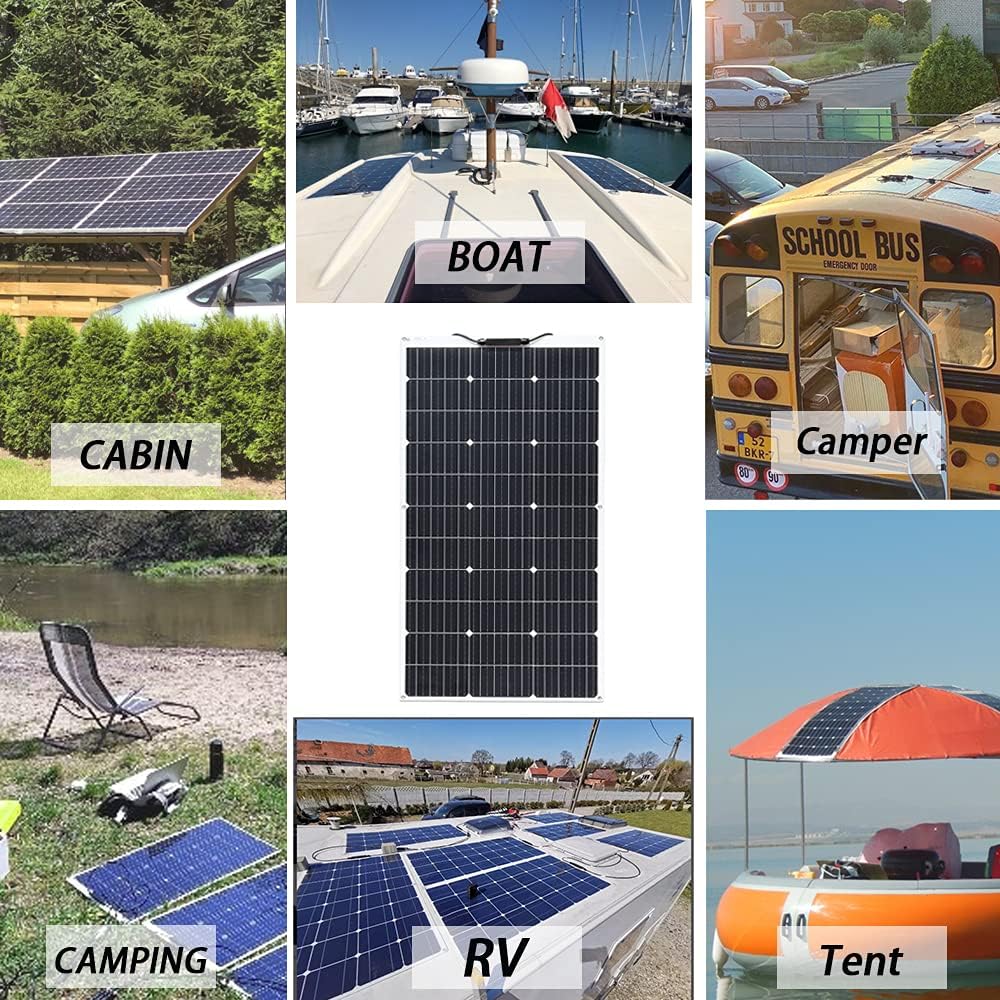 200W 12V Flexible Solar Kit 2 x 100W Panels 20A Regulator