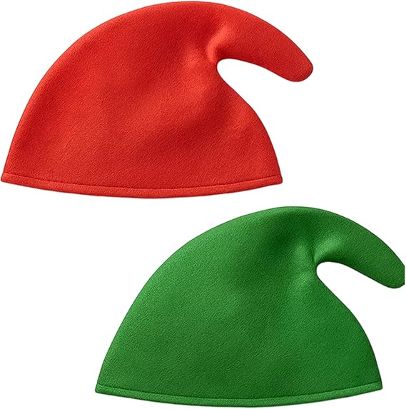 2PCS Gnome Hat Set Curly Santa Christmas Cosplay Costume