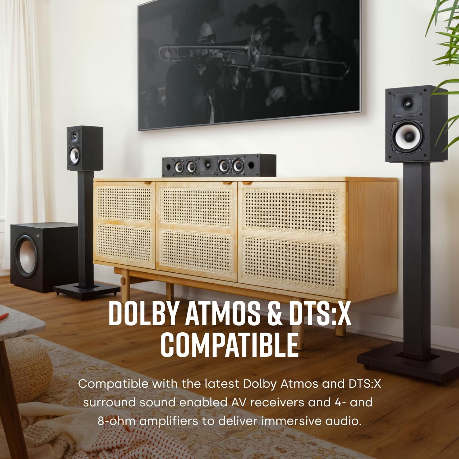 Bookshelf Speakers Hi Res Audio Dolby Atmos DTS X Compact Pair