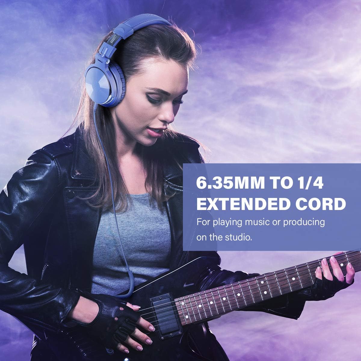 Foldable Over Ear Studio Headphones 50mm Driver DJ Monitoring Headset