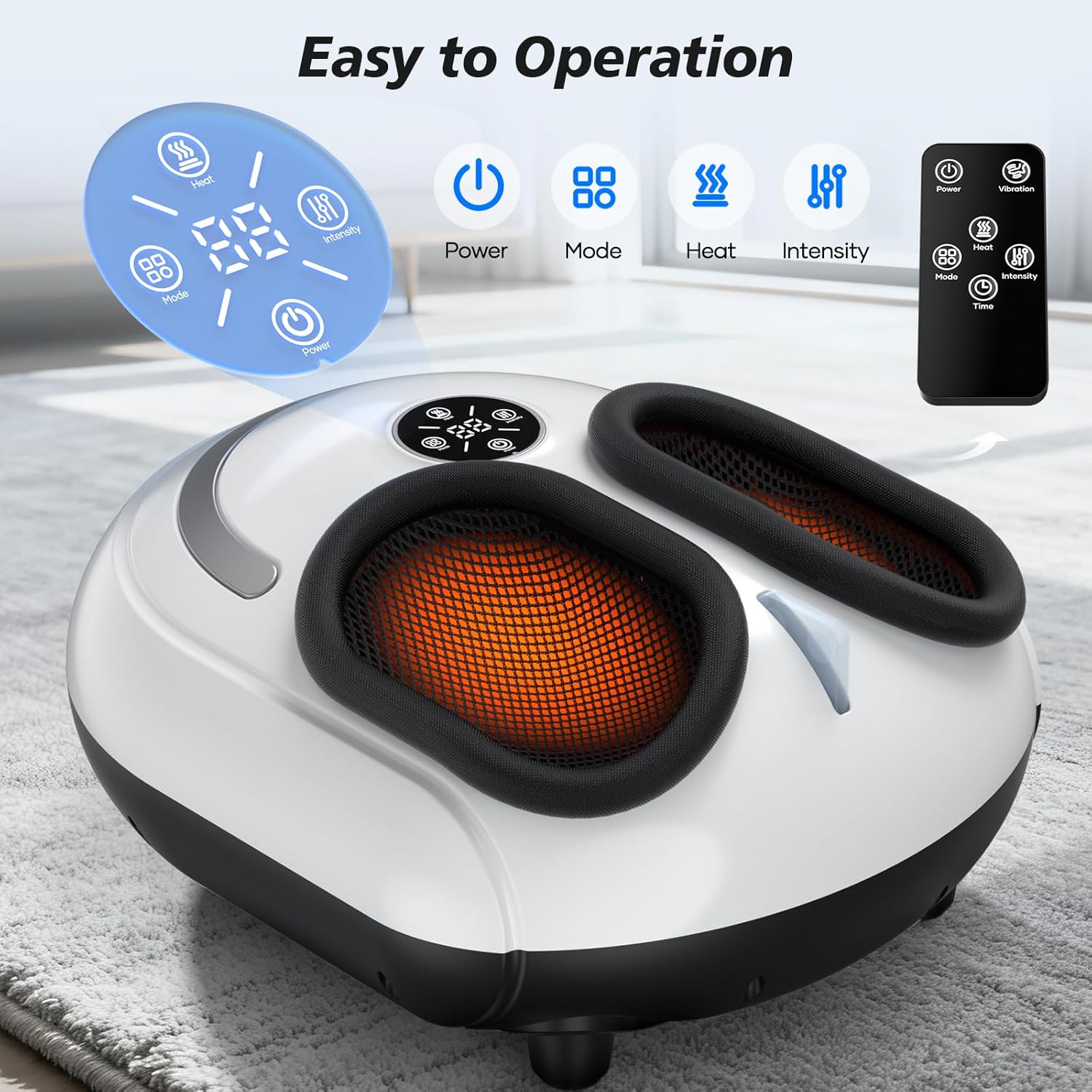 Electric Foot Spa Massager Heat Shiatsu Rollers Air Compression Pain