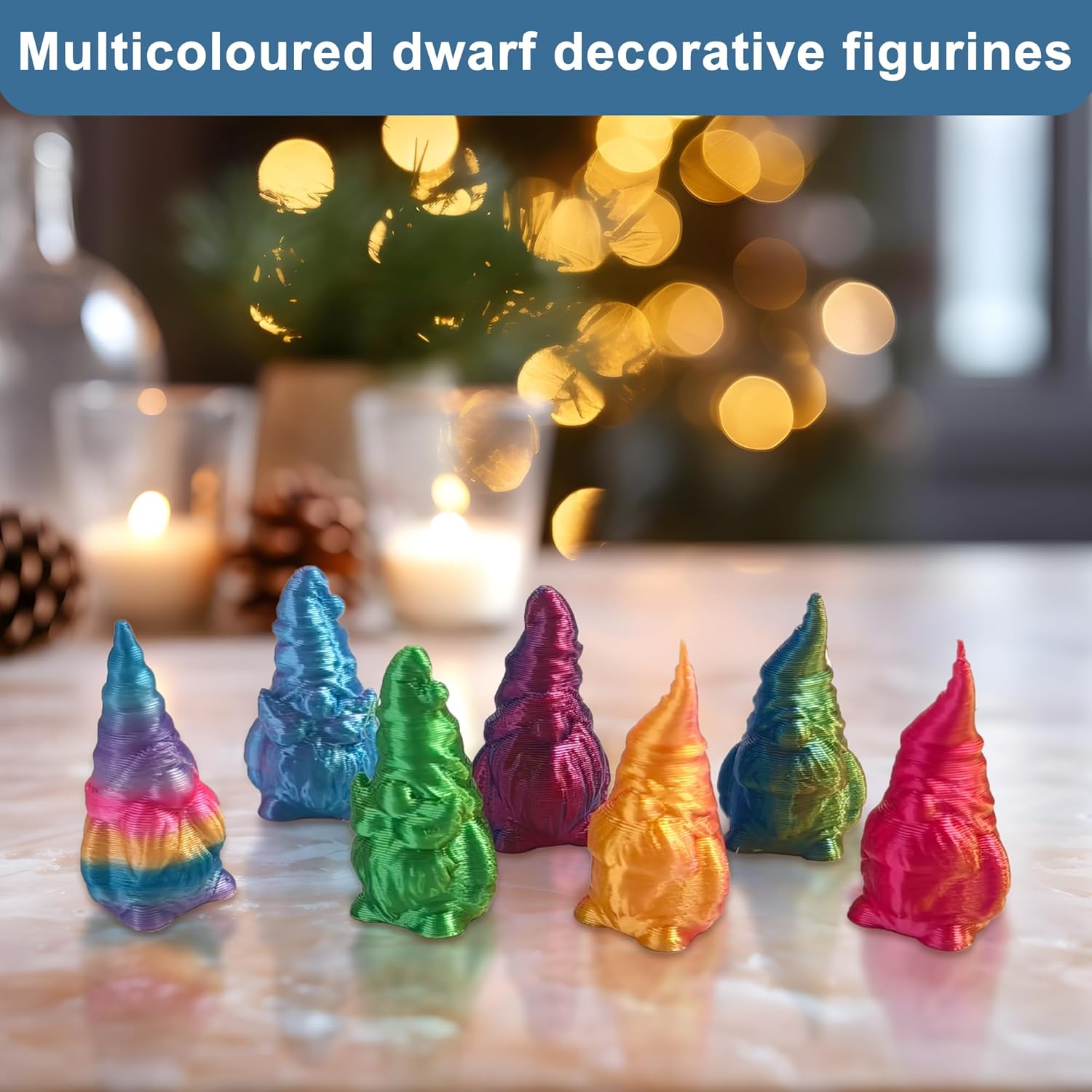 20PCS Mini Gnome Ornaments 3D Printed Fairy Garden Decor Set