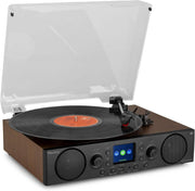 Retro Bluetooth Record Player DAB Radio USB Recording Brown