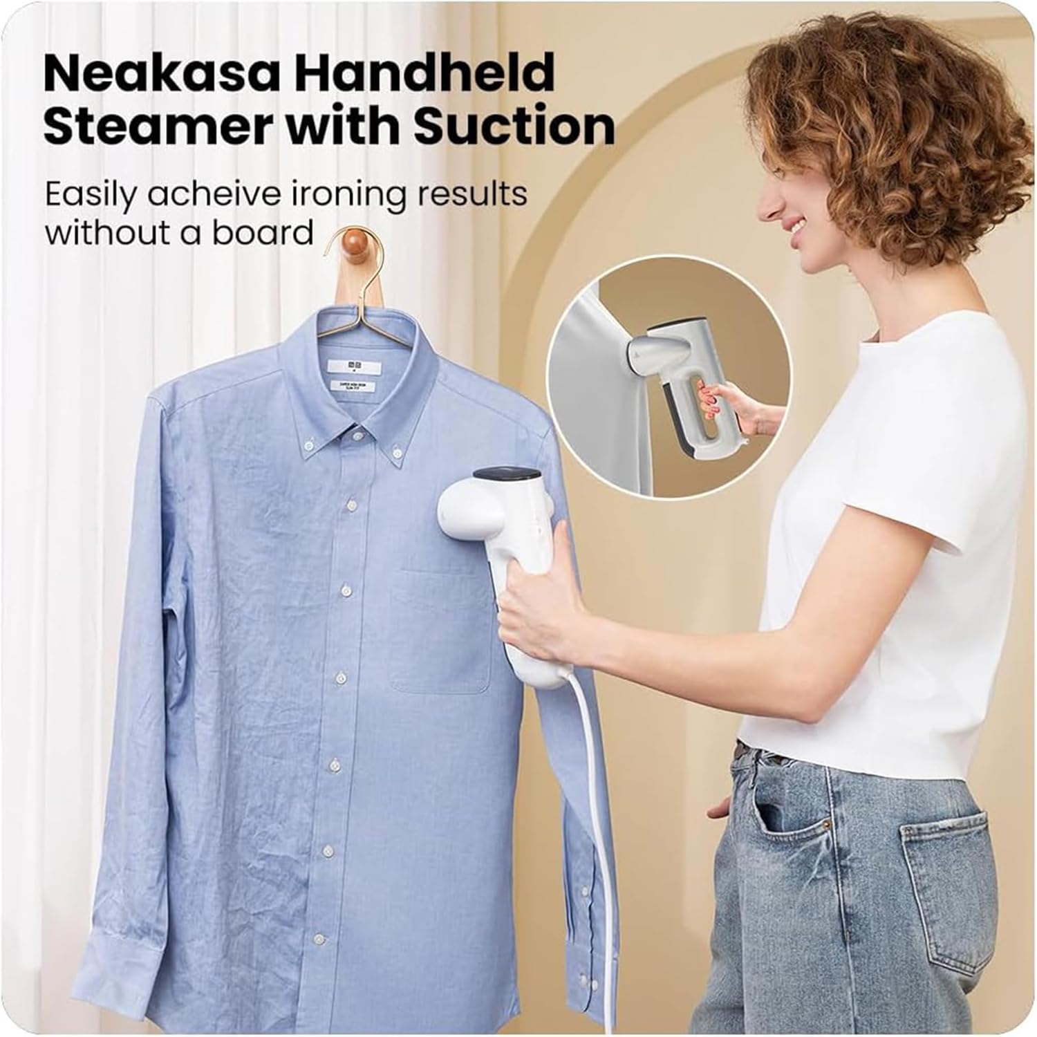 2 in 1 Vacuum Clothes Steamer Portable Garment Steamer Fast Heat