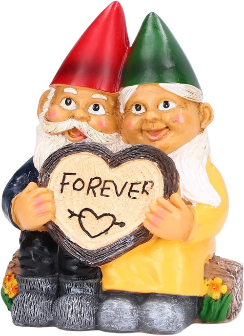 Funny Garden Gnome Couple Statue Resin Romantic Love Decor Gift